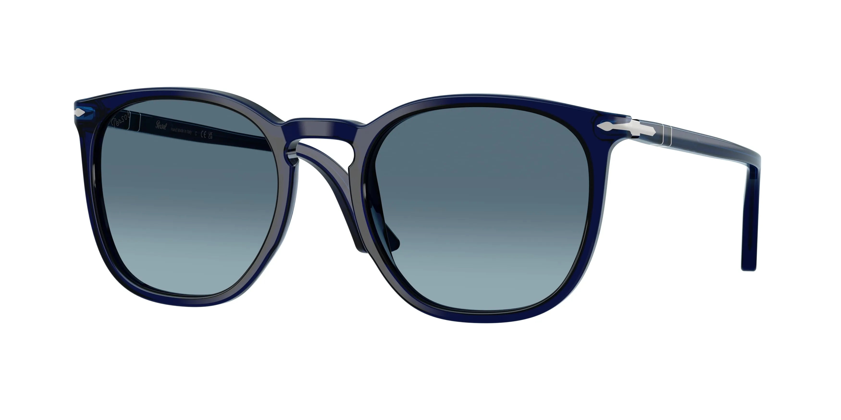 Persol PO3316S 181/Q8 Occhiali da sole Acetato Blu Blu Rotonda Normale Sfumato - immagine 1