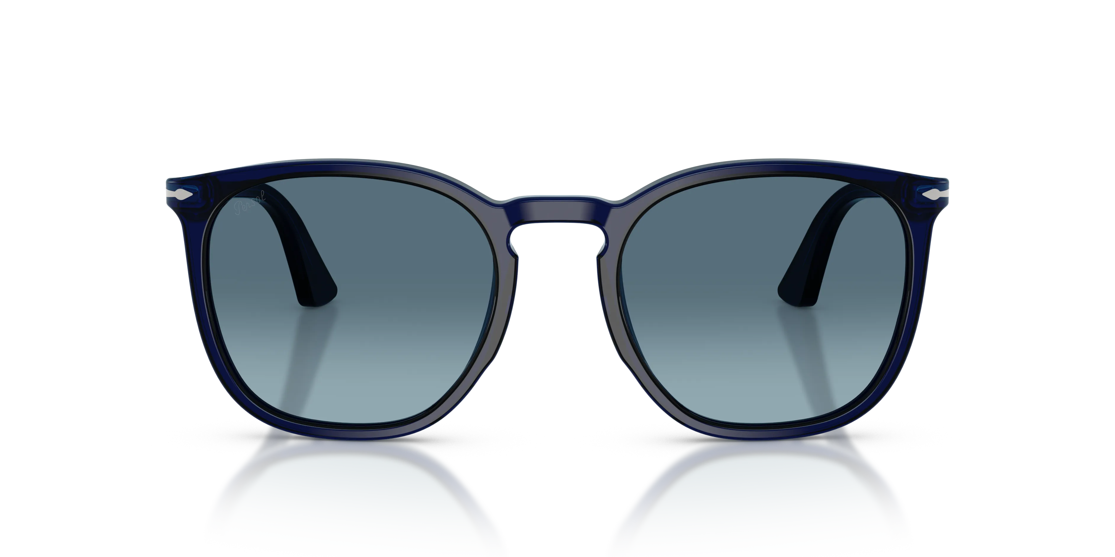 Persol PO3316S 181/Q8 Occhiali da sole Acetato Blu Blu Rotonda Normale Sfumato - immagine 3