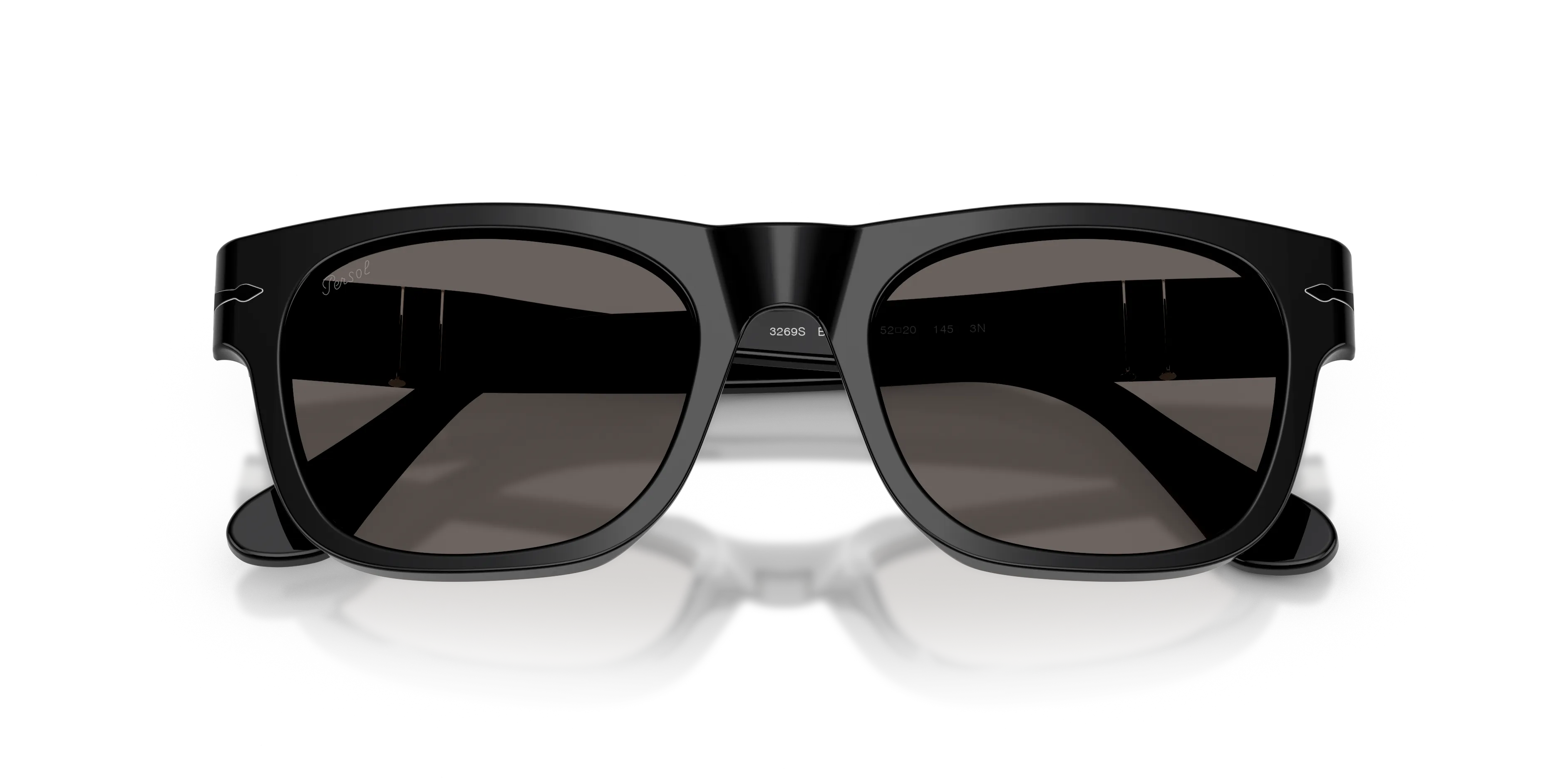 Persol PO3269S B95/B1 Occhiali da sole Acetato Nero Grigio Squadrata Normale - immagine 2