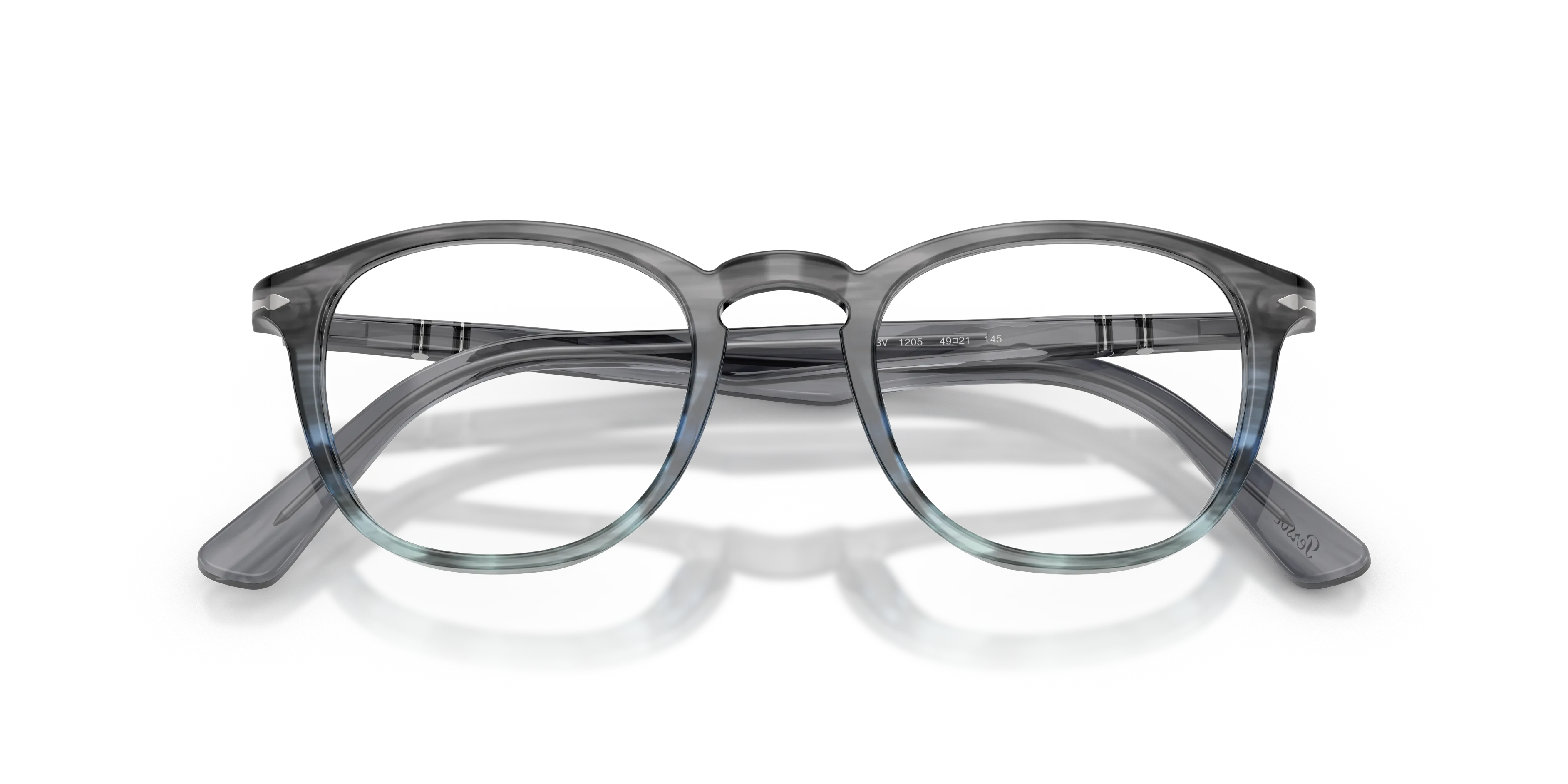 Persol PO3143V 1205 Montature da vista Acetato Grigio Trasparente Rotonda Normale - immagine 2