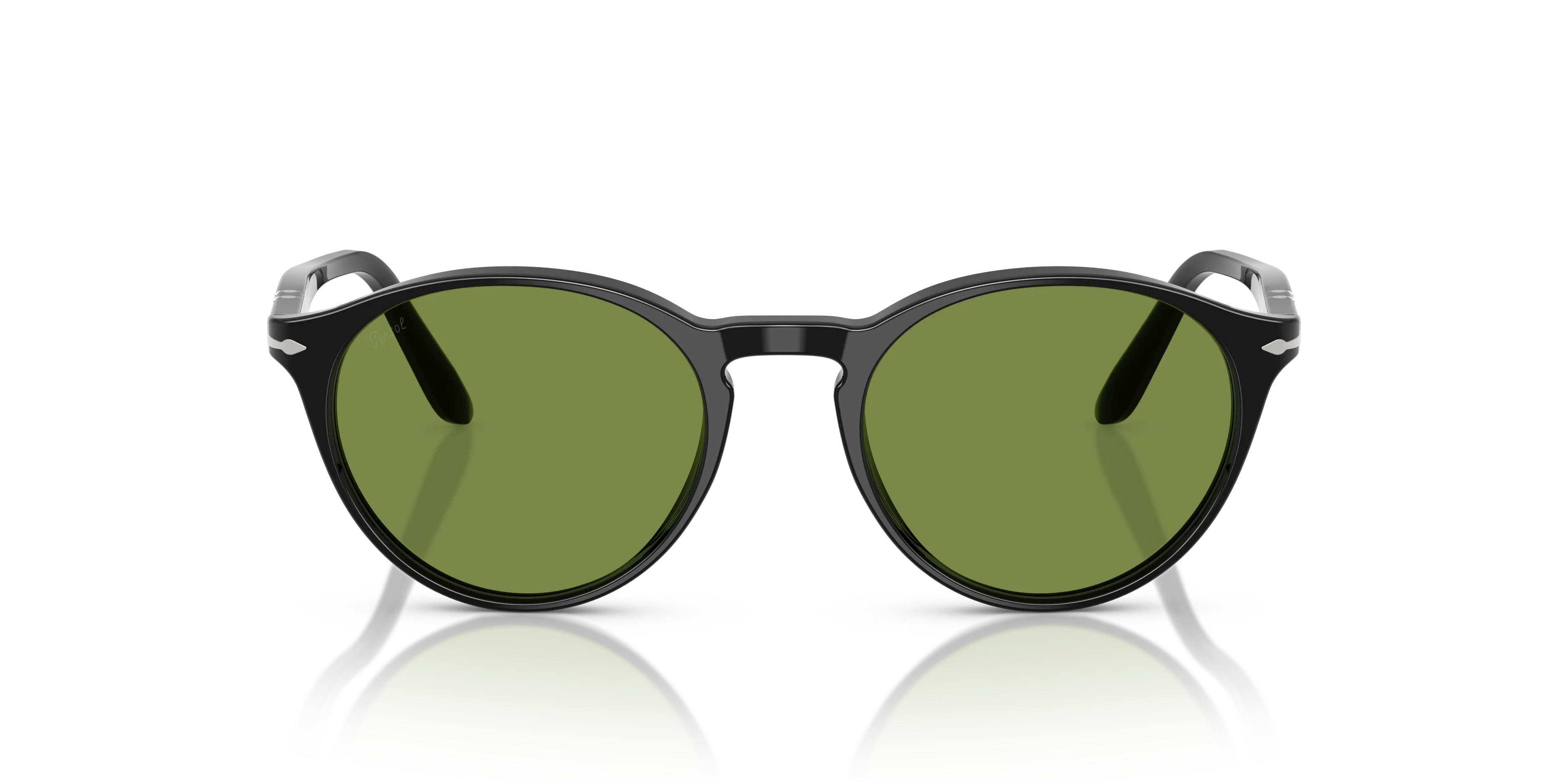 Persol PO3092SM 95/4E Occhiali da sole Acetato Nero Verde Rotonda Normale - immagine 3