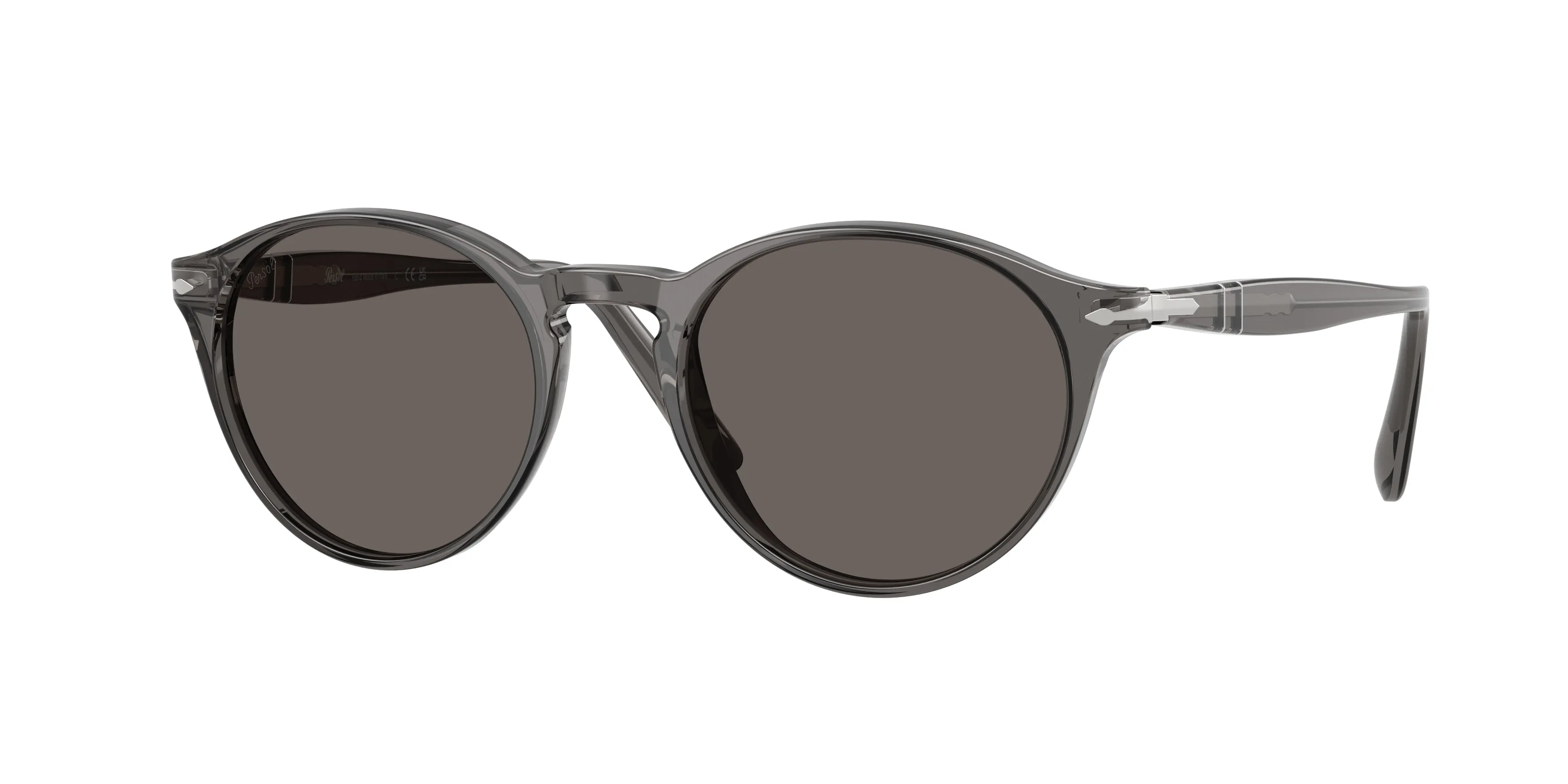 Persol PO3092SM 1196B1 Occhiali da sole Acetato Grigio Grigio Rotonda Normale - immagine 1