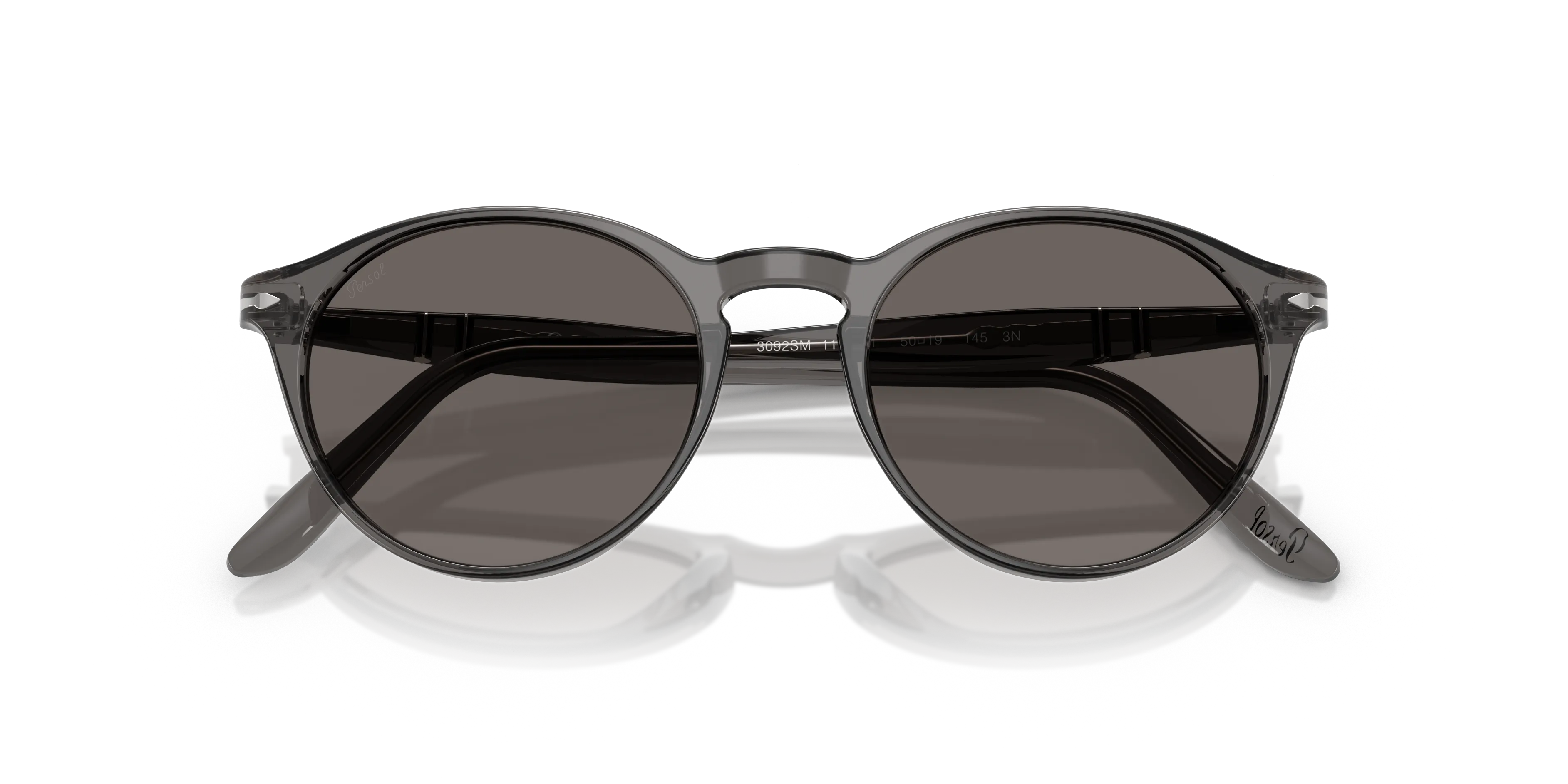 Persol PO3092SM 1196B1 Occhiali da sole Acetato Grigio Grigio Rotonda Normale - immagine 2