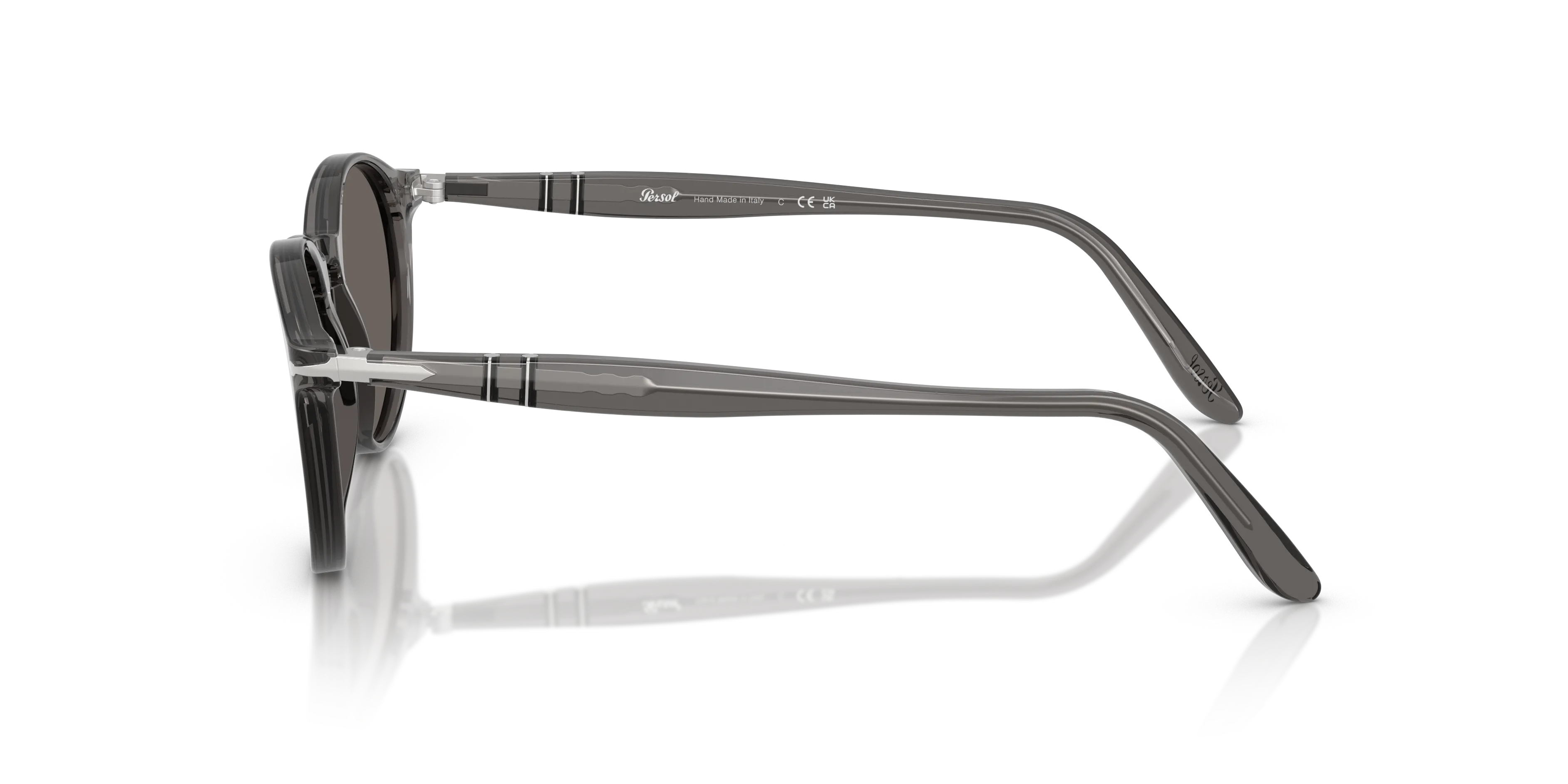 Persol PO3092SM 1196B1 Occhiali da sole Acetato Grigio Grigio Rotonda Normale - immagine 4