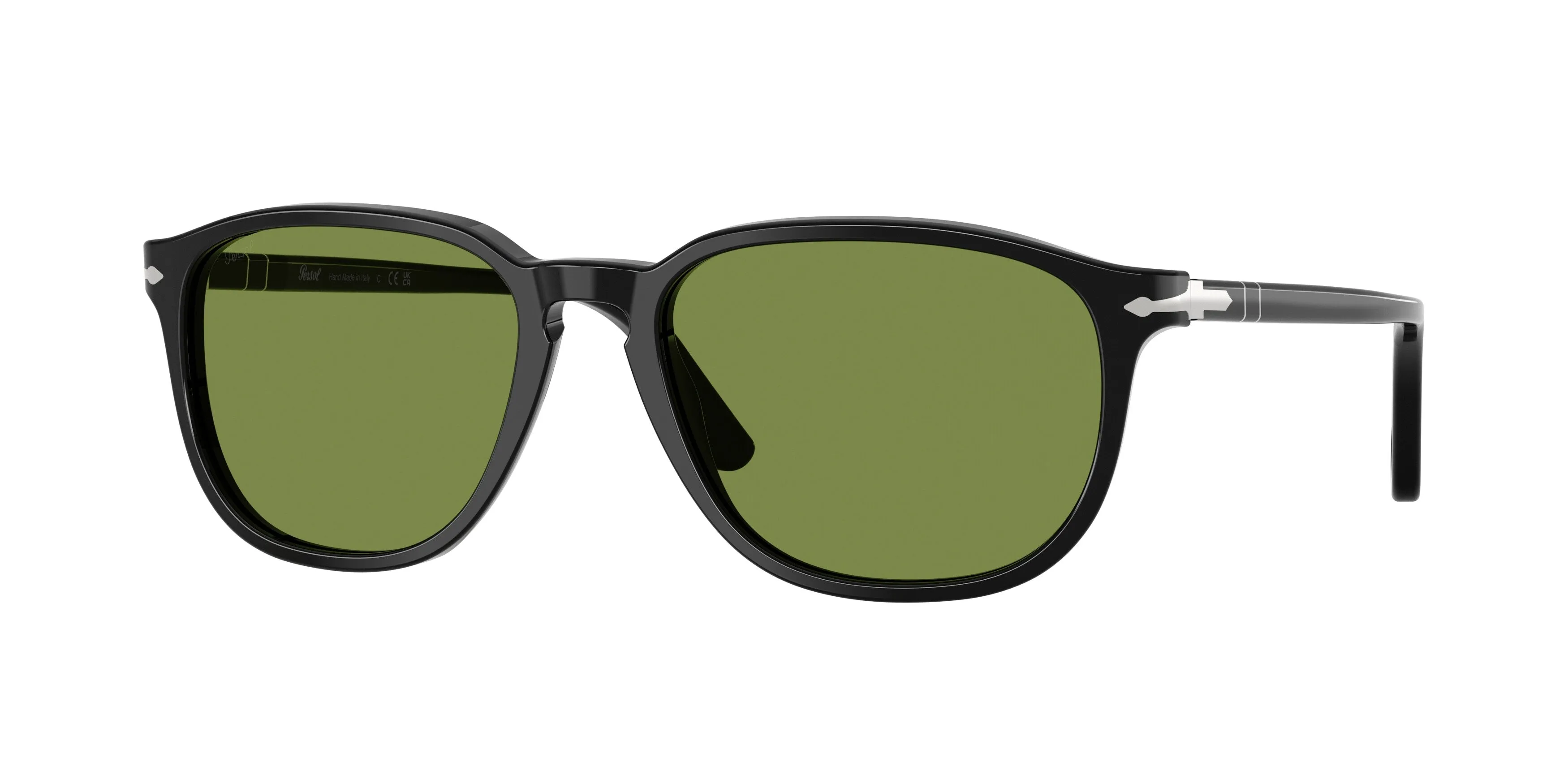 Persol PO3019S 95/4E Occhiali da sole Acetato Nero Verde Squadrata Normale - immagine 1