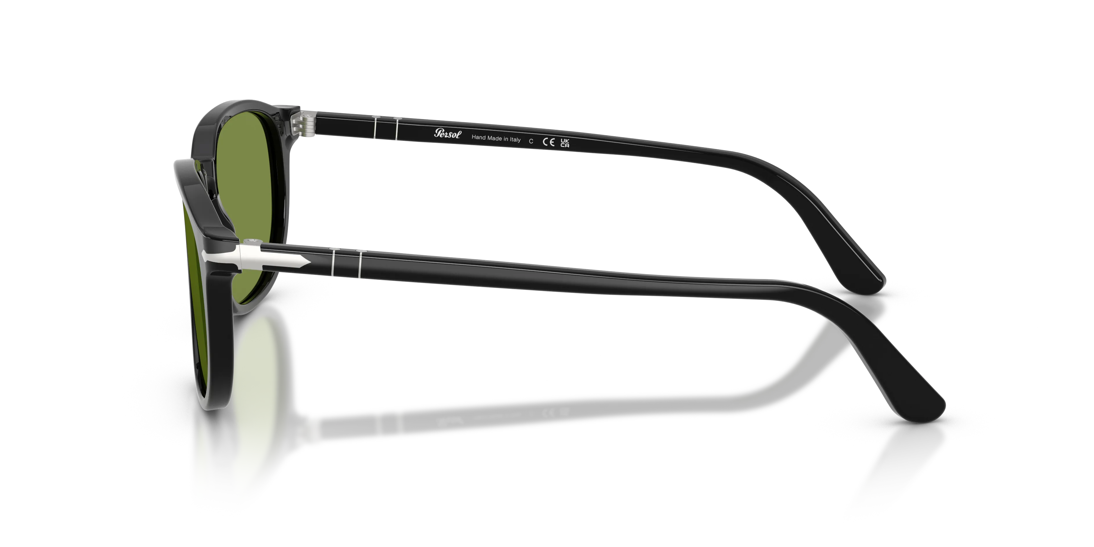 Persol PO3019S 95/4E Occhiali da sole Acetato Nero Verde Squadrata Normale - immagine 4