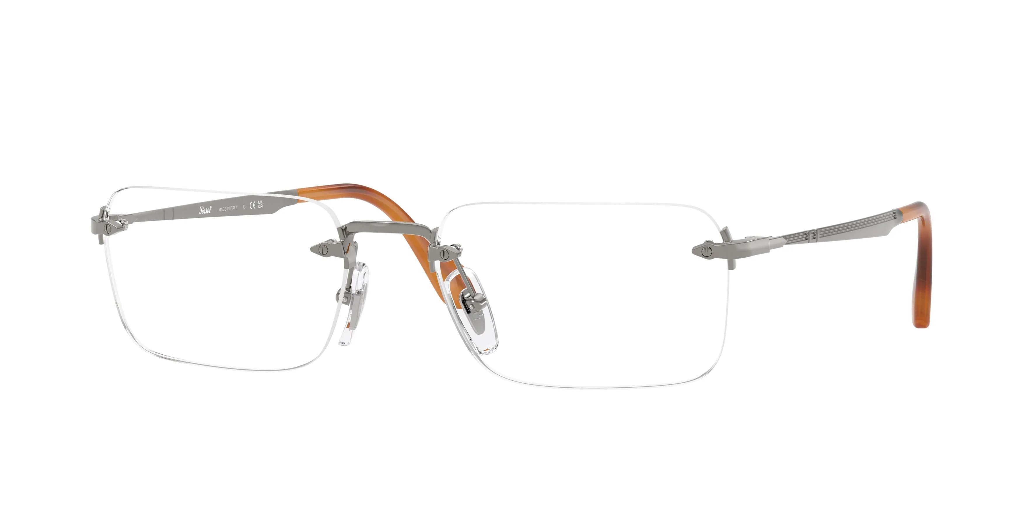 Persol PO1030V LUC 513 Montature da vista Metallo Grigio Trasparente Squadrata Normale - immagine 1