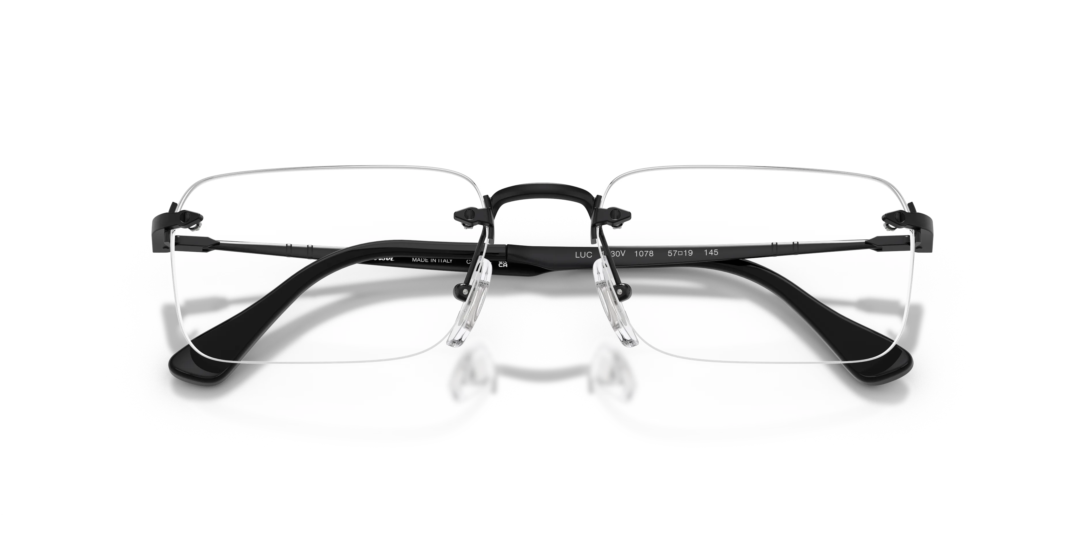 Persol PO1030V LUC 1078 Montature da vista Metallo Nero Trasparente Squadrata Normale - immagine 2