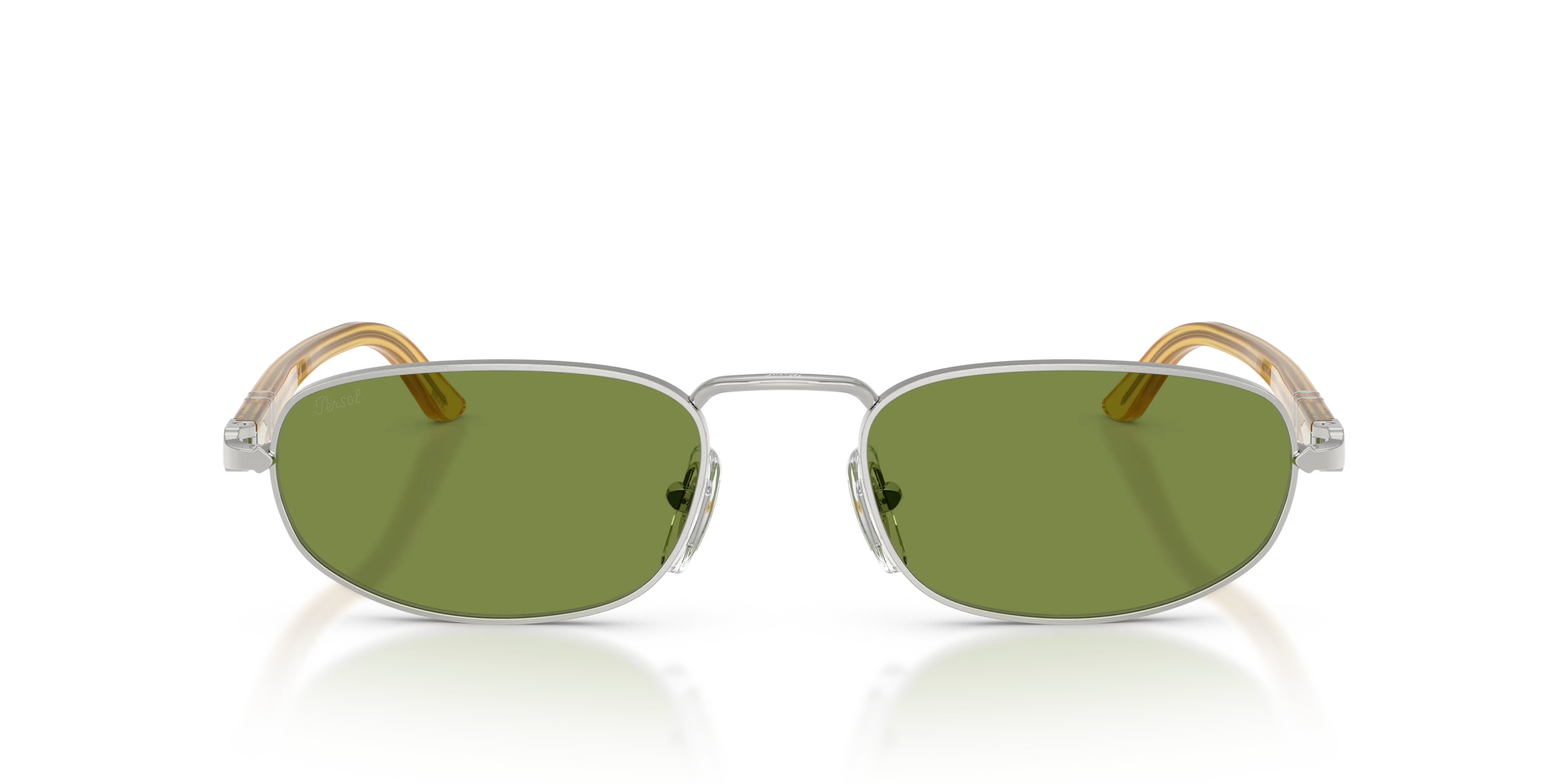 Persol PO1028S 518/4E Occhiali da sole Metallo Argento Verde Pillow Normale - immagine 3