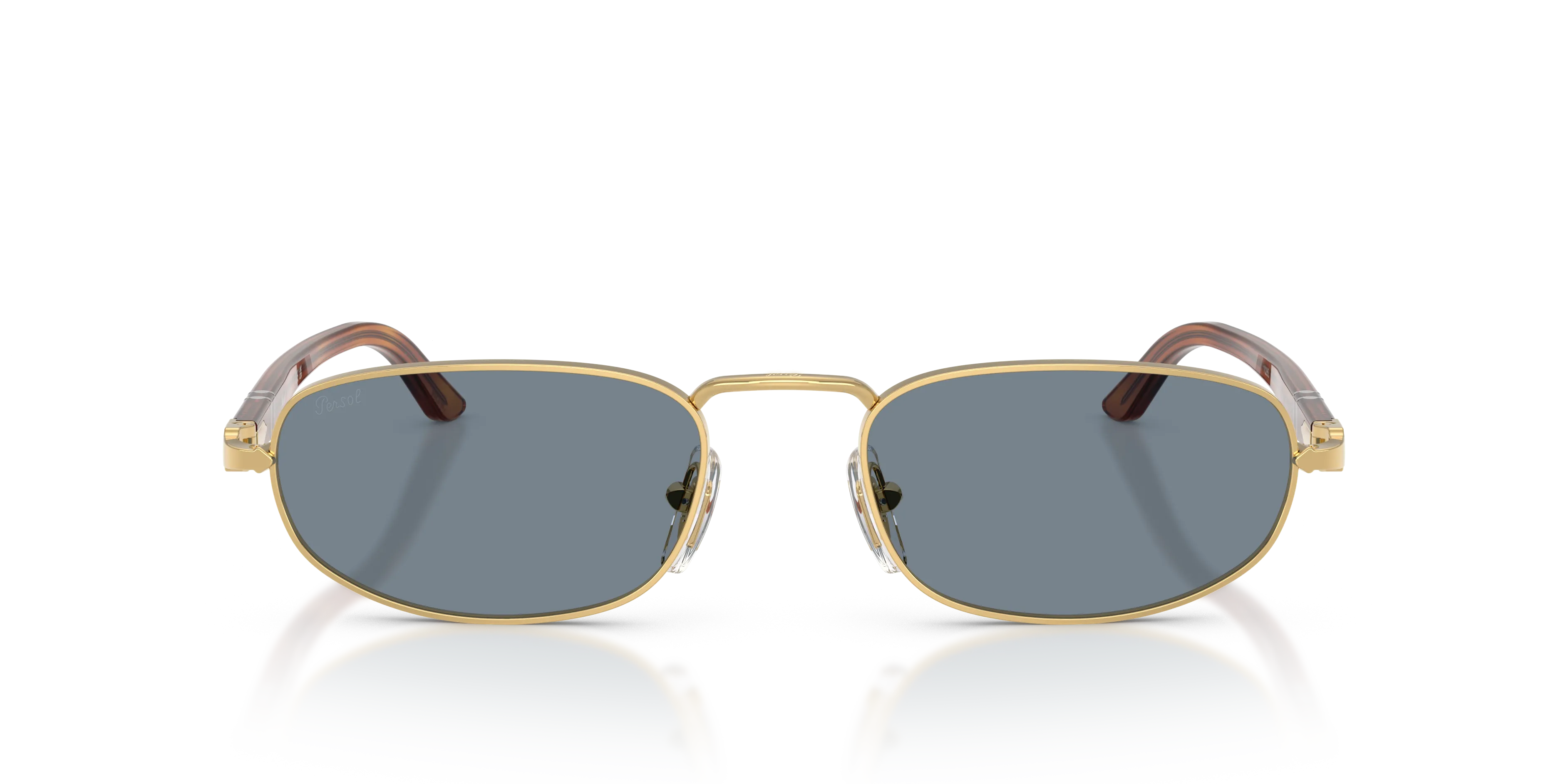 Persol PO1028S 113256 Occhiali da sole Metallo Oro Blu Pillow Normale - immagine 3