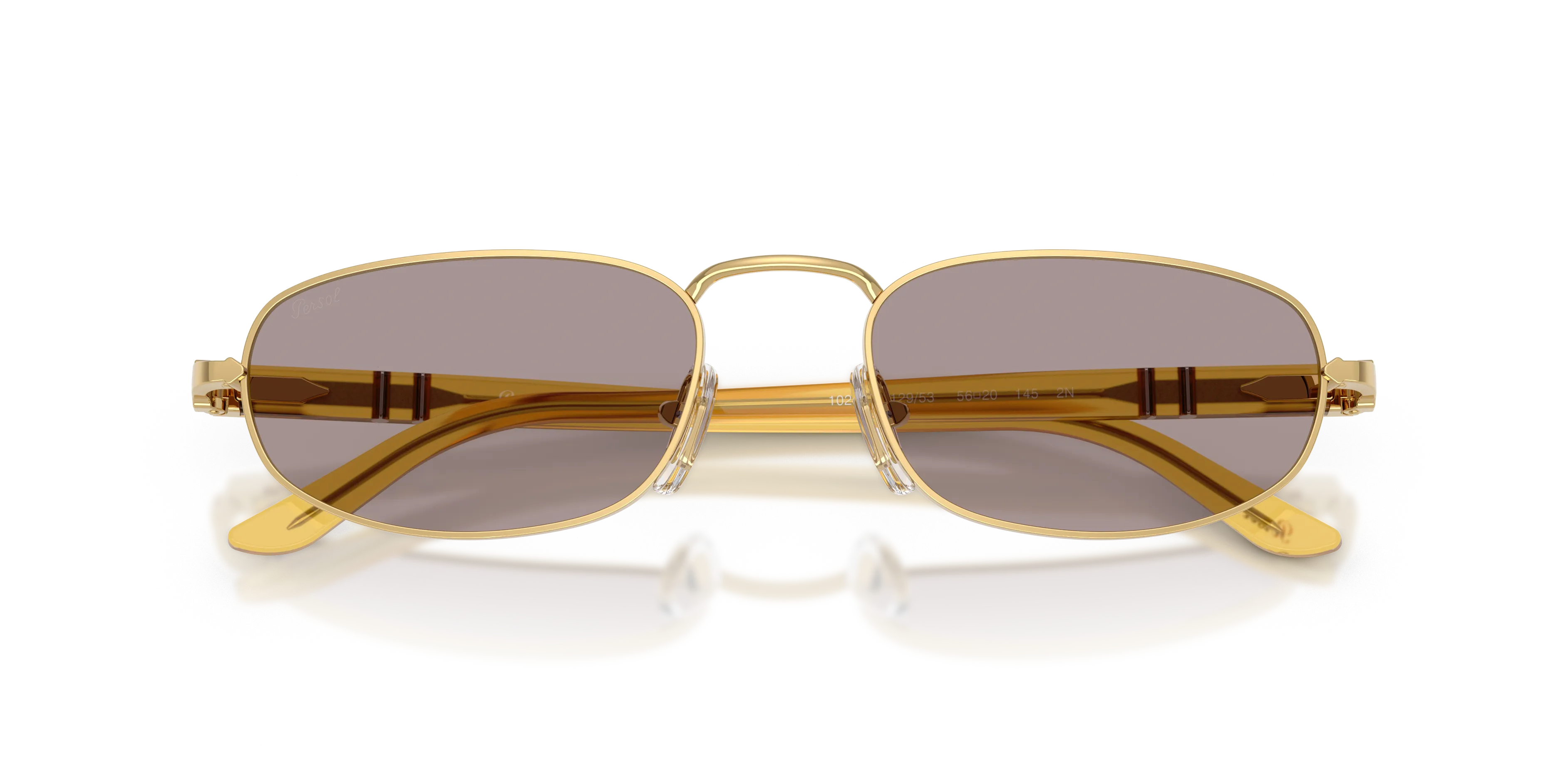Persol PO1028S 112953 Occhiali da sole Metallo Oro Viola Pillow Normale - immagine 2