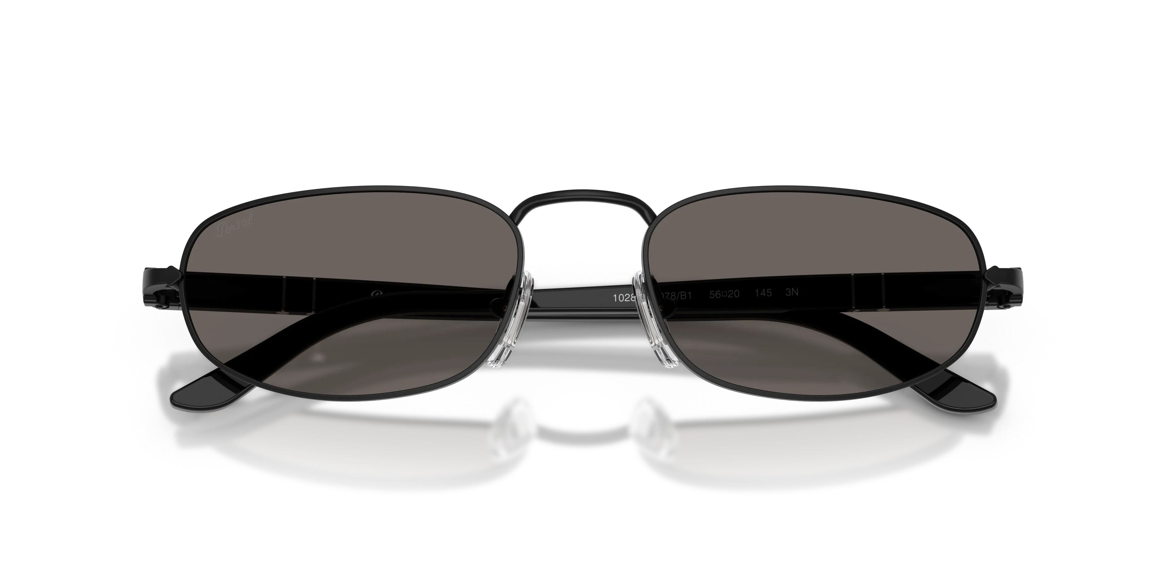 Persol PO1028S 1078B1 Occhiali da sole Metallo Nero Grigio Pillow Normale - immagine 2