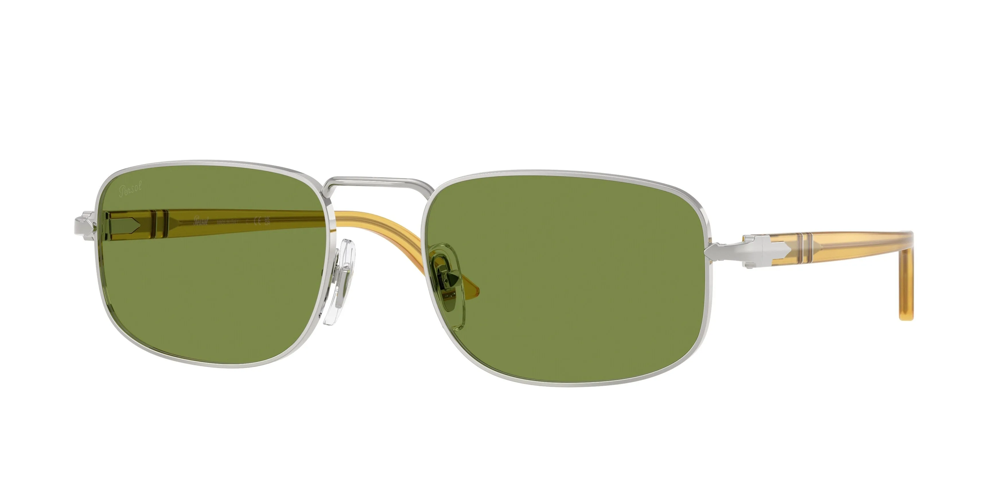 Persol PO1027S 518/4E Occhiali da sole Metallo Argento Verde Pillow Normale - immagine 1