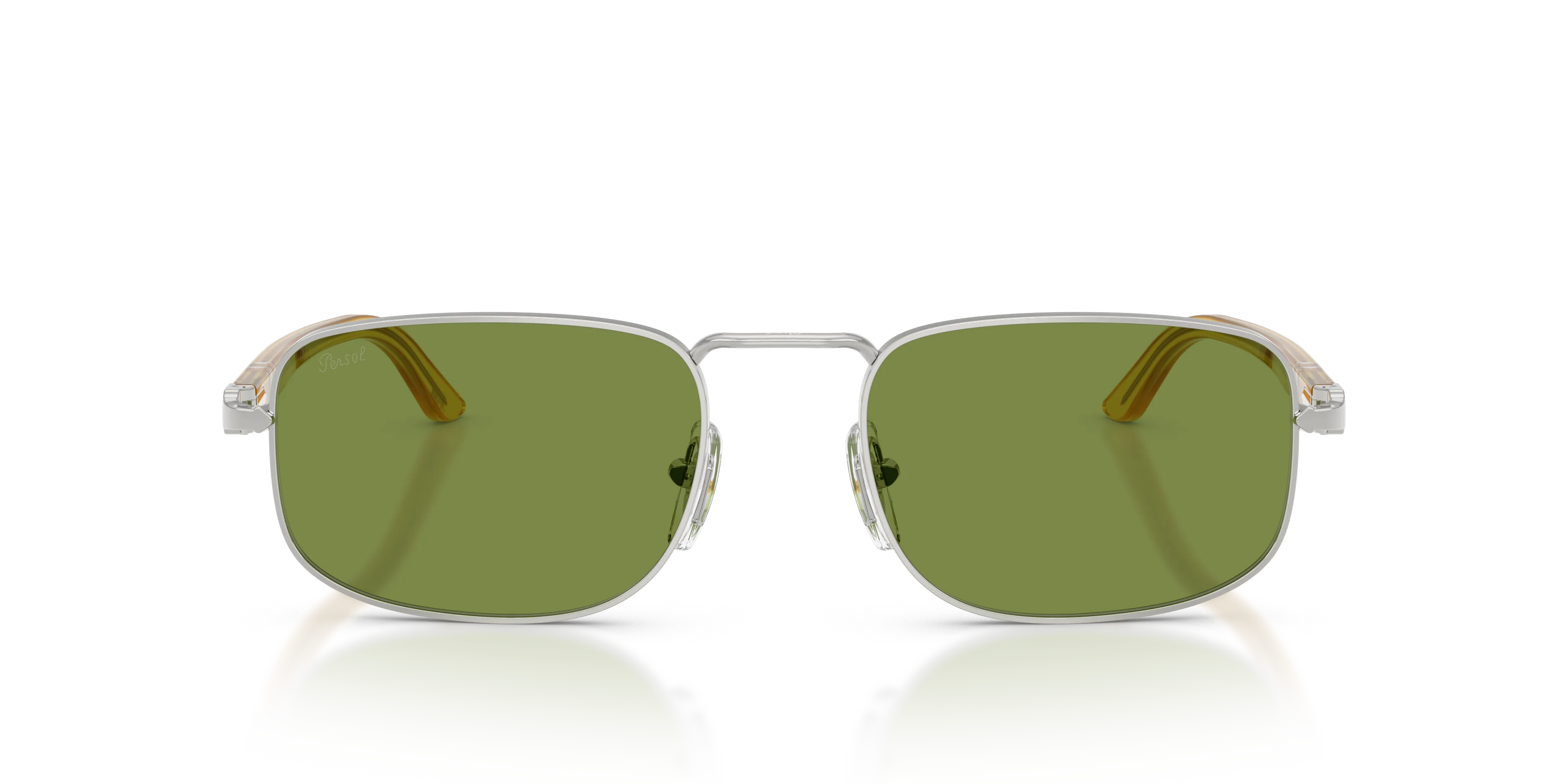 Persol PO1027S 518/4E Occhiali da sole Metallo Argento Verde Pillow Normale - immagine 3