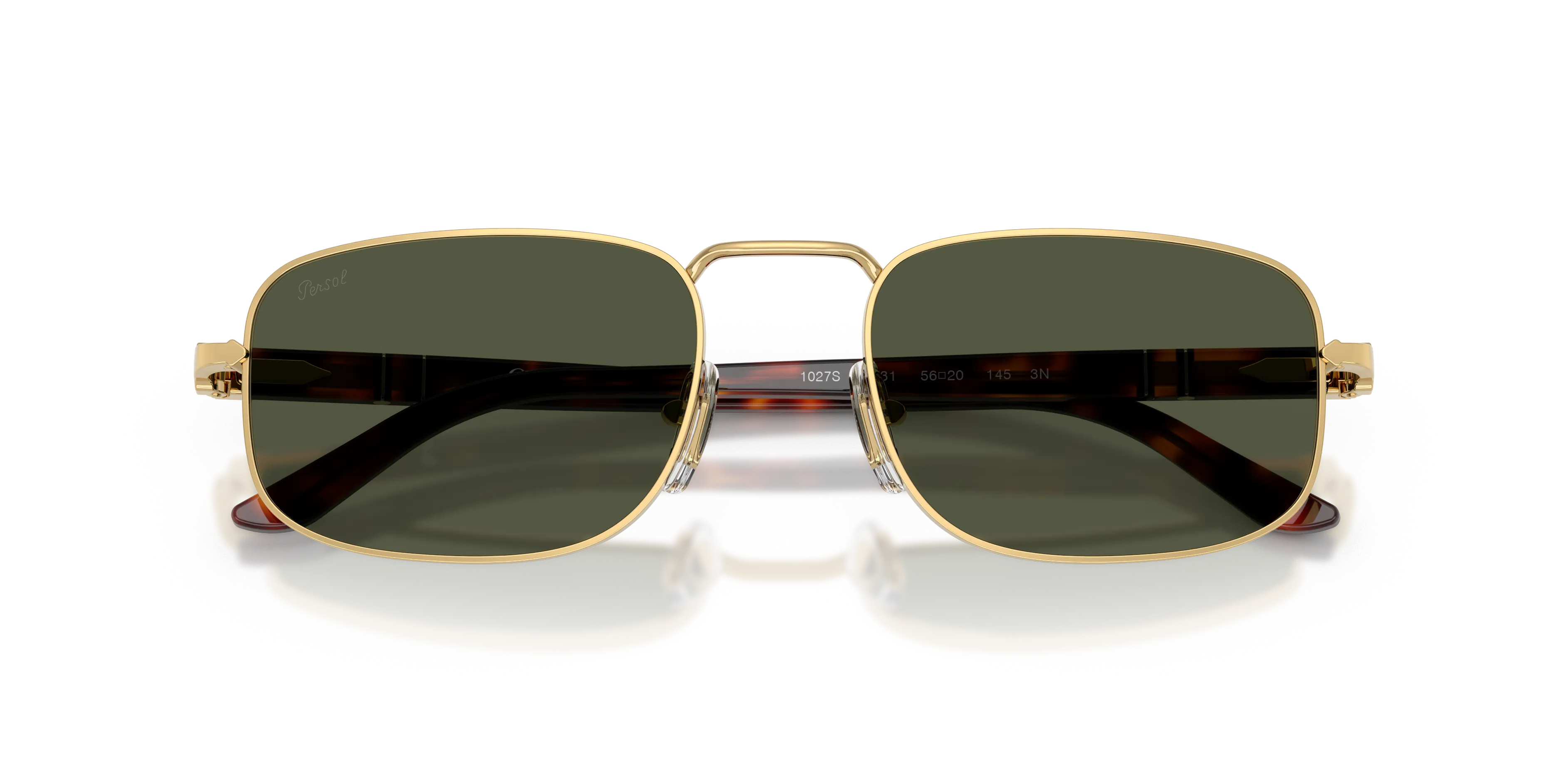 Persol PO1027S 515/31 Occhiali da sole Metallo Oro Verde Pillow Normale - immagine 2