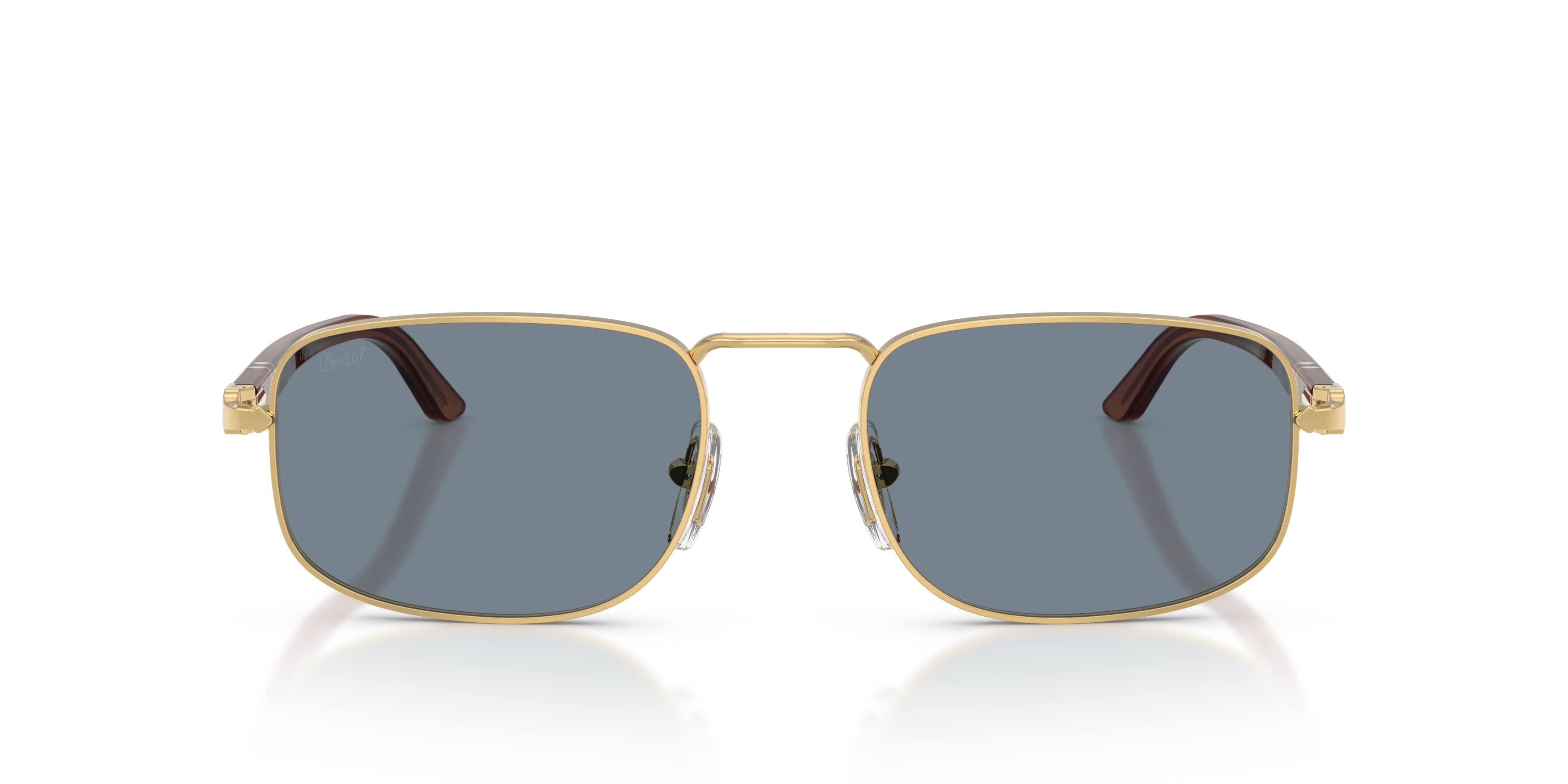 Persol PO1027S 113256 Occhiali da sole Metallo Oro Blu Pillow Normale - immagine 3
