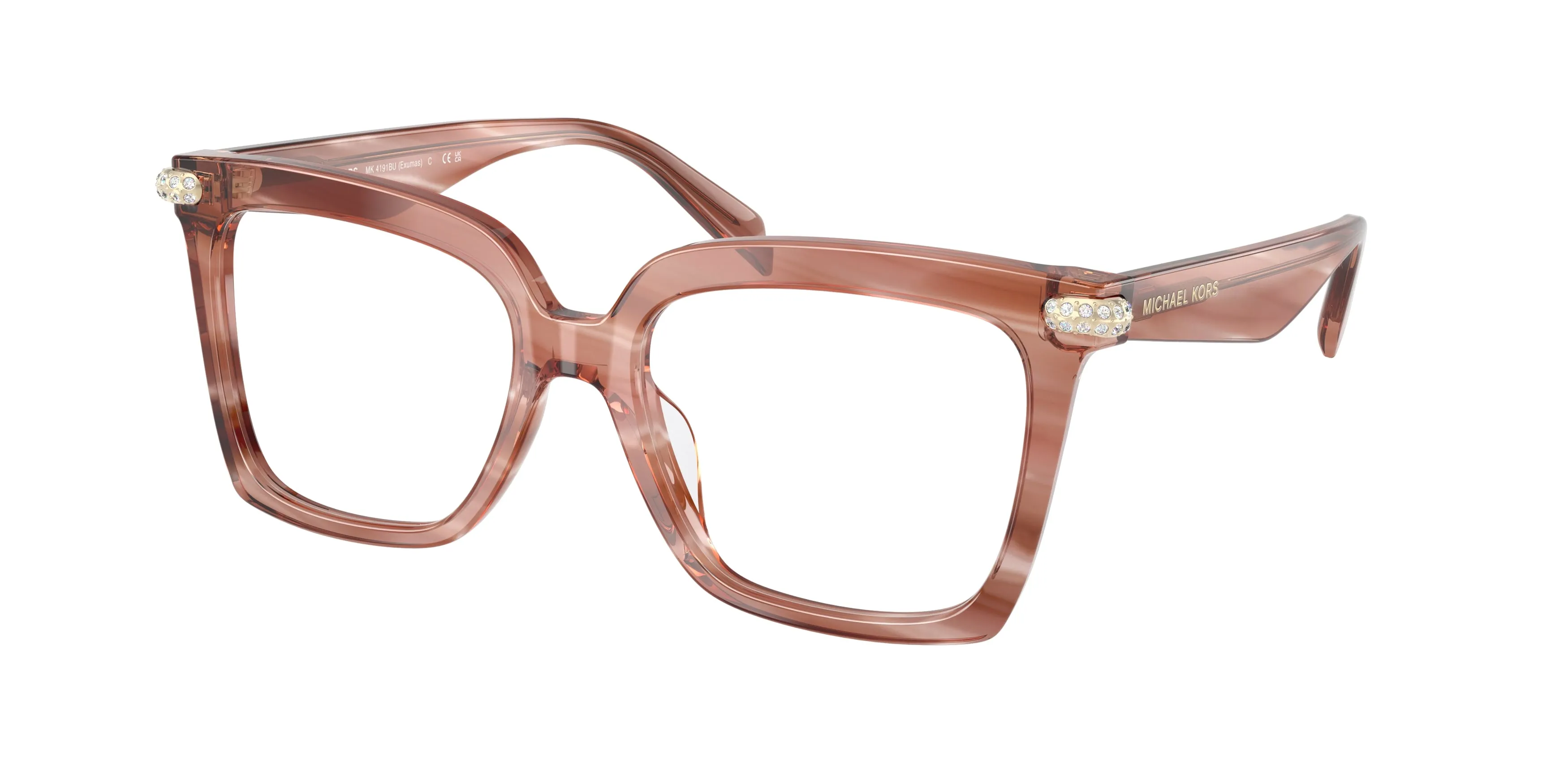 Michael Kors MK4191BU EXUMAS 4056 Montature da vista Acetato Rosa Trasparente Squadrata Normale - immagine 1