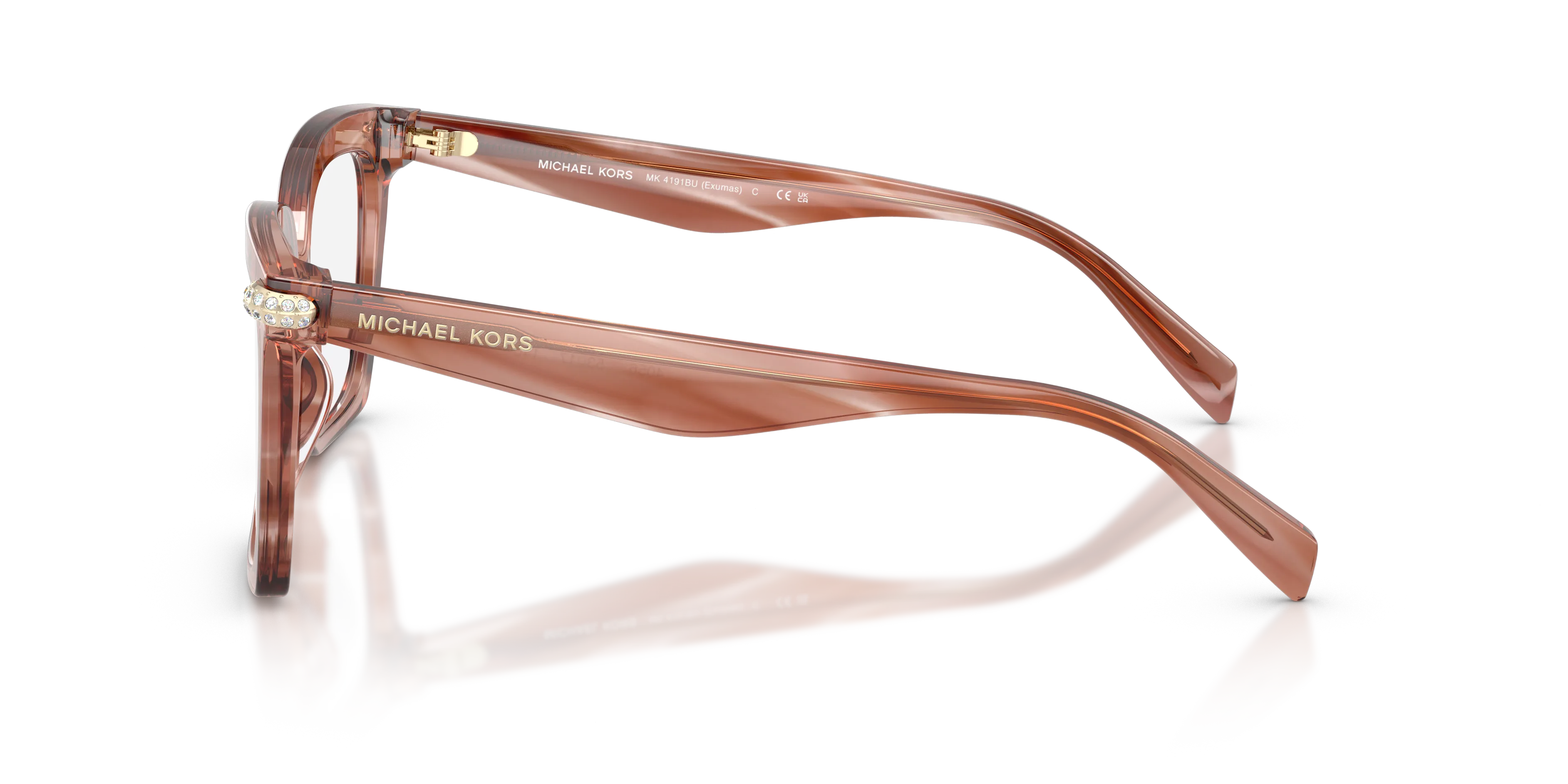 Michael Kors MK4191BU EXUMAS 4056 Montature da vista Acetato Rosa Trasparente Squadrata Normale - immagine 4