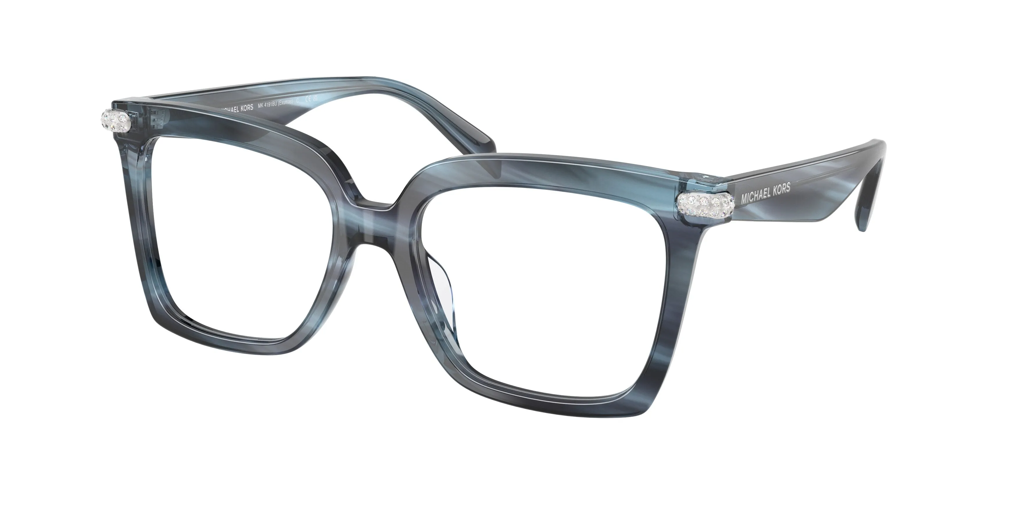 Michael Kors MK4191BU EXUMAS 4054 Montature da vista Acetato Blu Trasparente Squadrata Normale - immagine 1