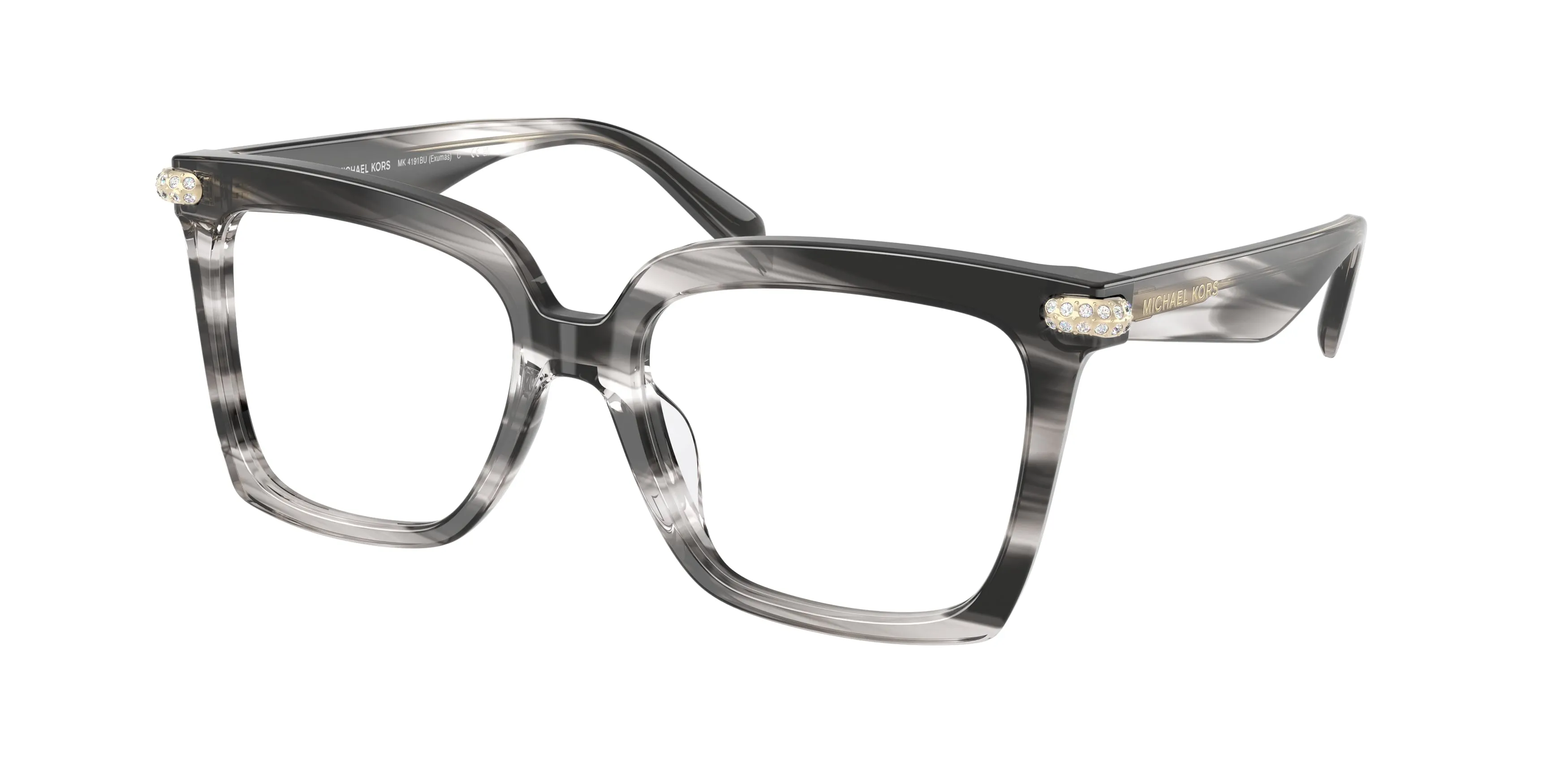 Michael Kors MK4191BU EXUMAS 4034 Montature da vista Acetato Nero Trasparente Squadrata Normale - immagine 1
