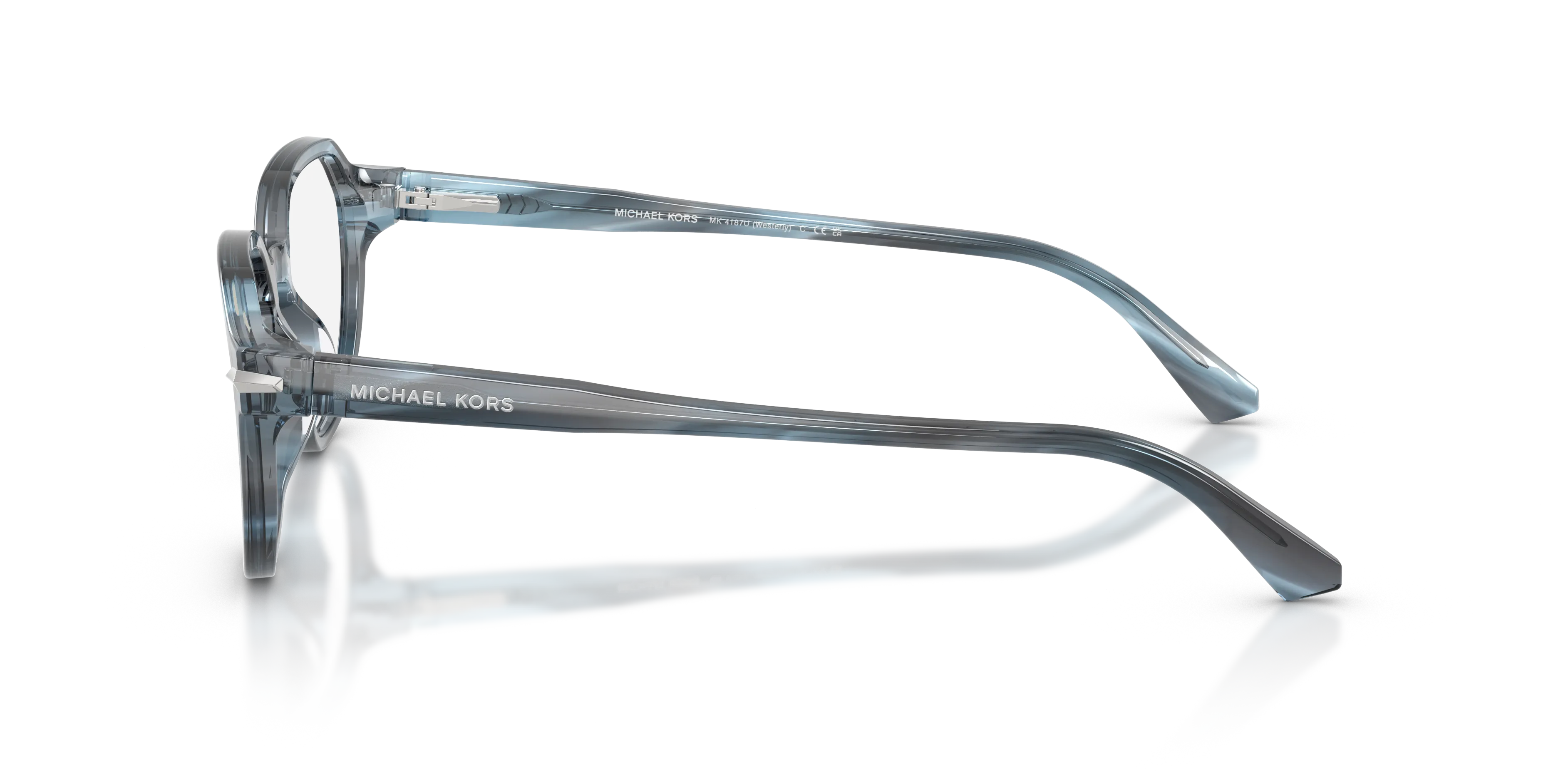Michael Kors MK4187U WESTERLY 4048 Montature da vista Acetato Blu Trasparente Rotonda Normale - immagine 4