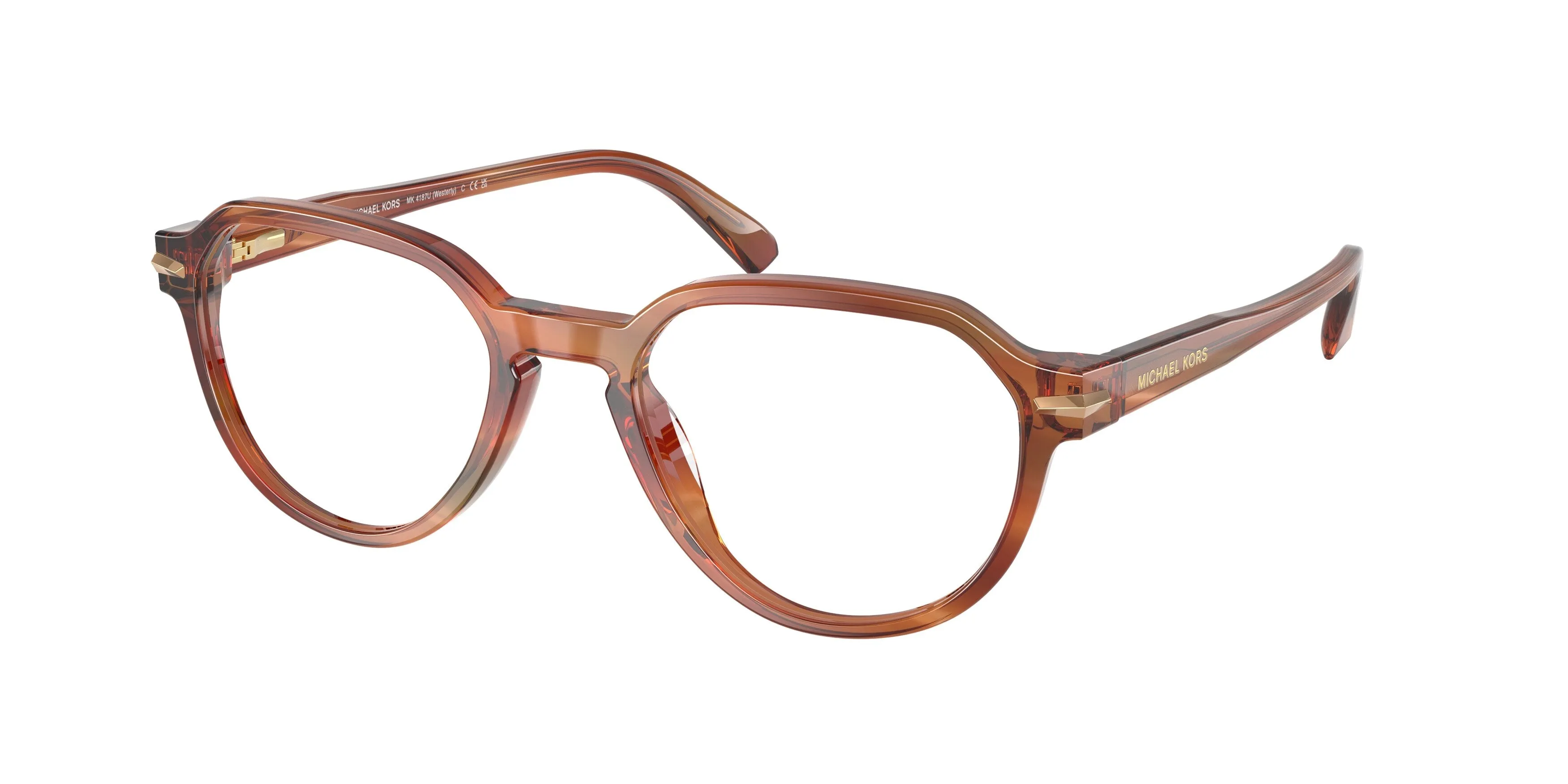 Michael Kors MK4187U WESTERLY 4039 Montature da vista Acetato Marrone Trasparente Rotonda Normale - immagine 1