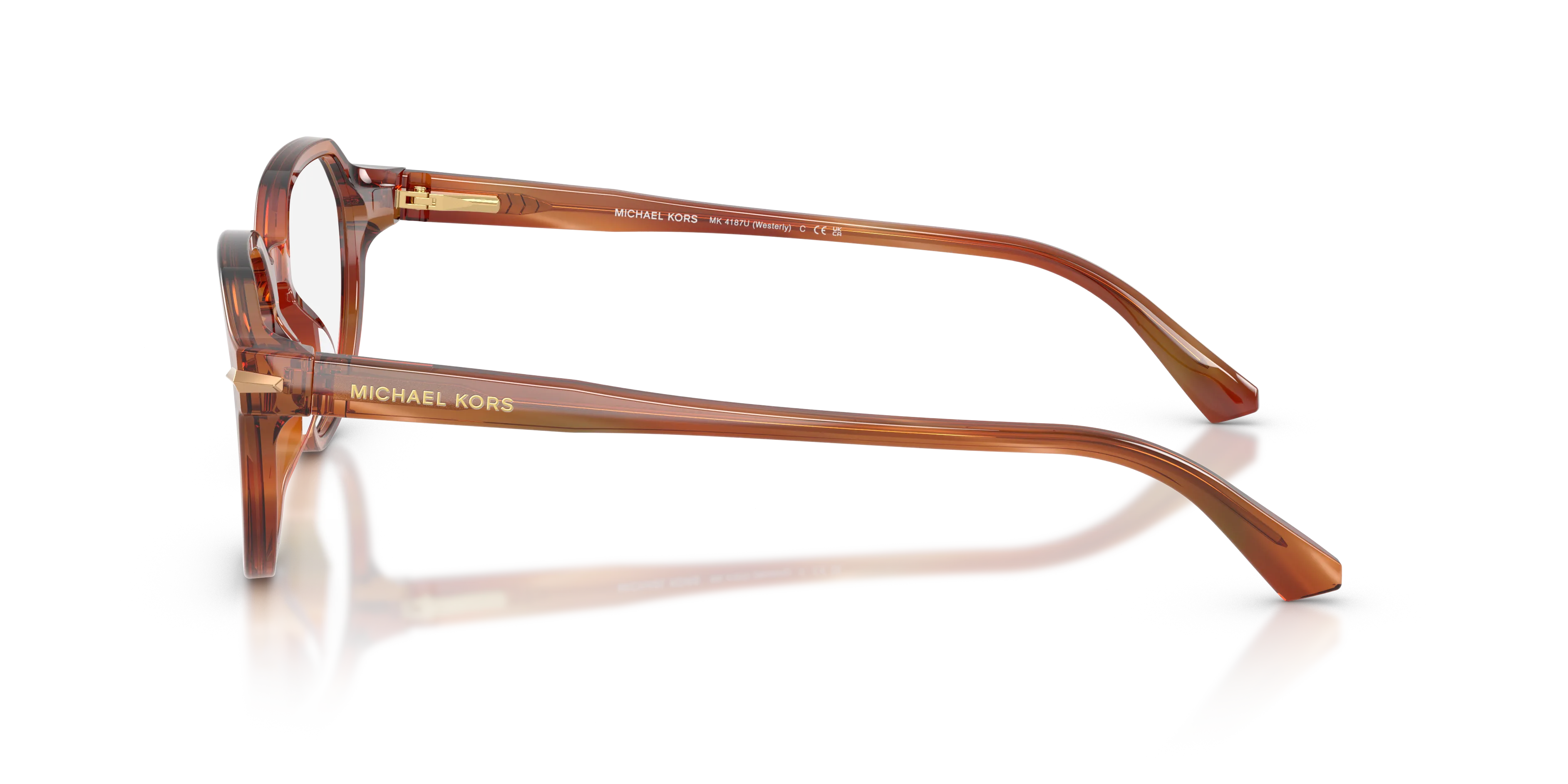 Michael Kors MK4187U WESTERLY 4039 Montature da vista Acetato Marrone Trasparente Rotonda Normale - immagine 4