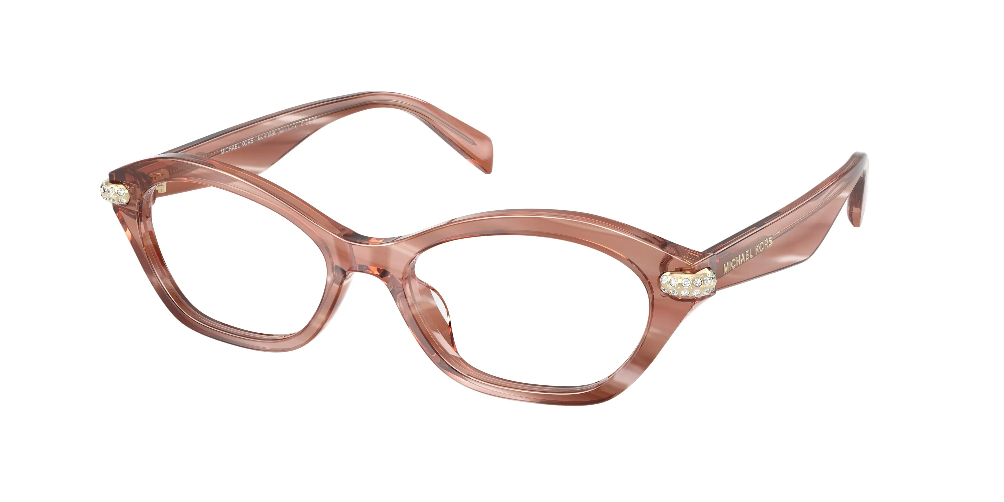 Michael Kors MK4186BU SAINT LUCIA 4056 Montature da vista Acetato Rosa Trasparente Rotonda Normale - immagine 1