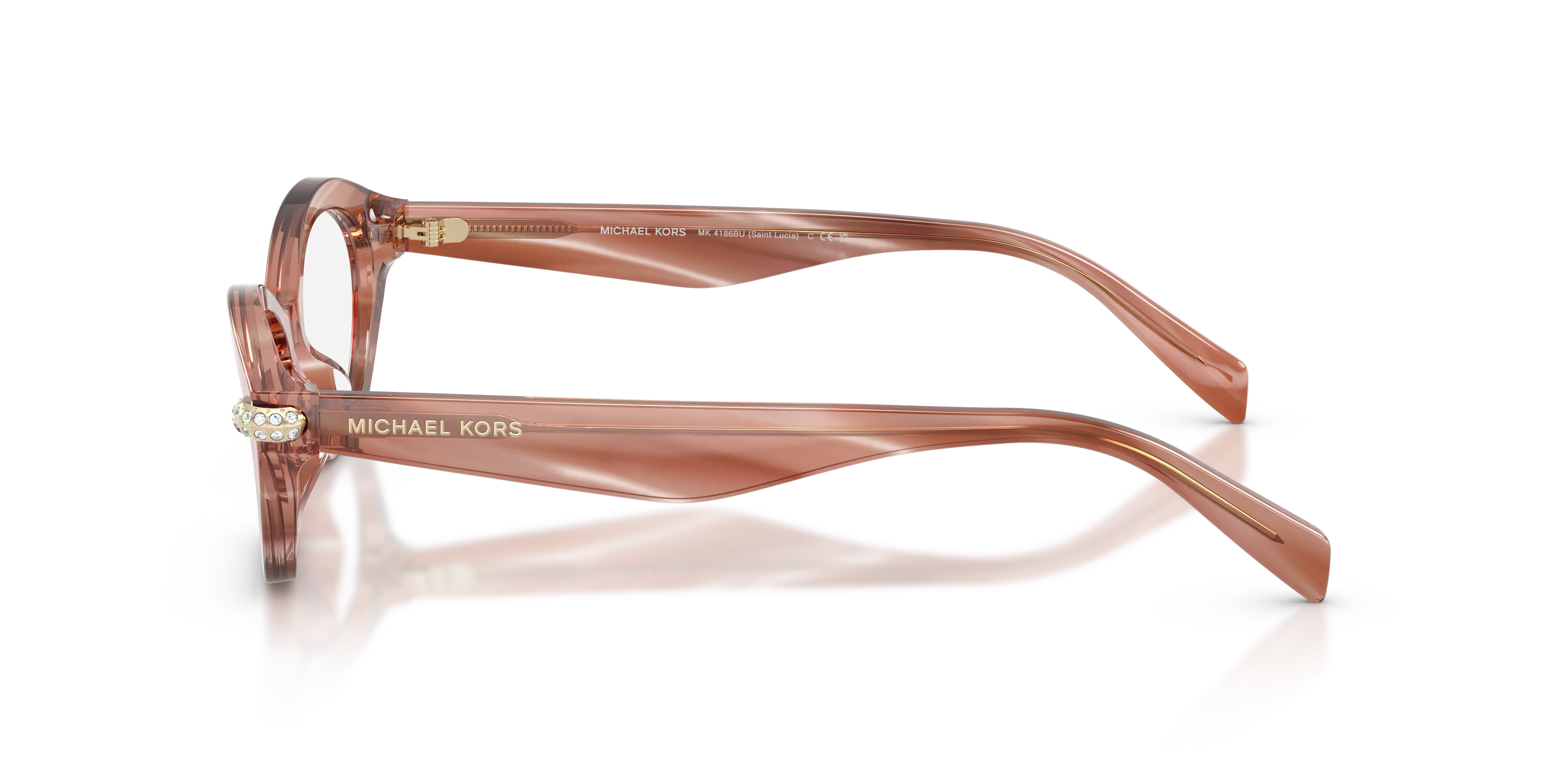 Michael Kors MK4186BU SAINT LUCIA 4056 Montature da vista Acetato Rosa Trasparente Rotonda Normale - immagine 4