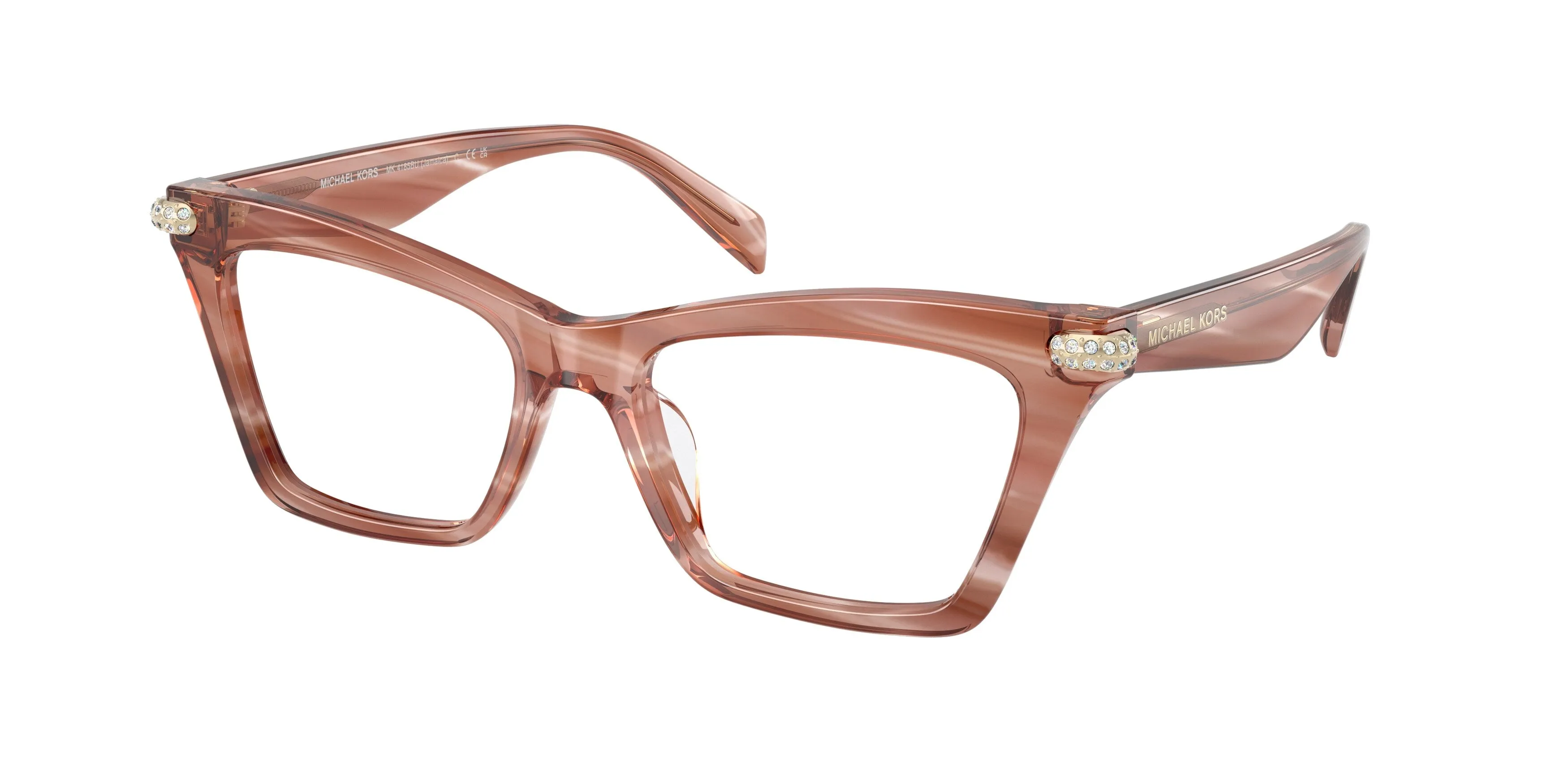 Michael Kors MK4185BU JAMAICA 4056 Montature da vista Acetato Rosa Trasparente Cat Eye Normale - immagine 1