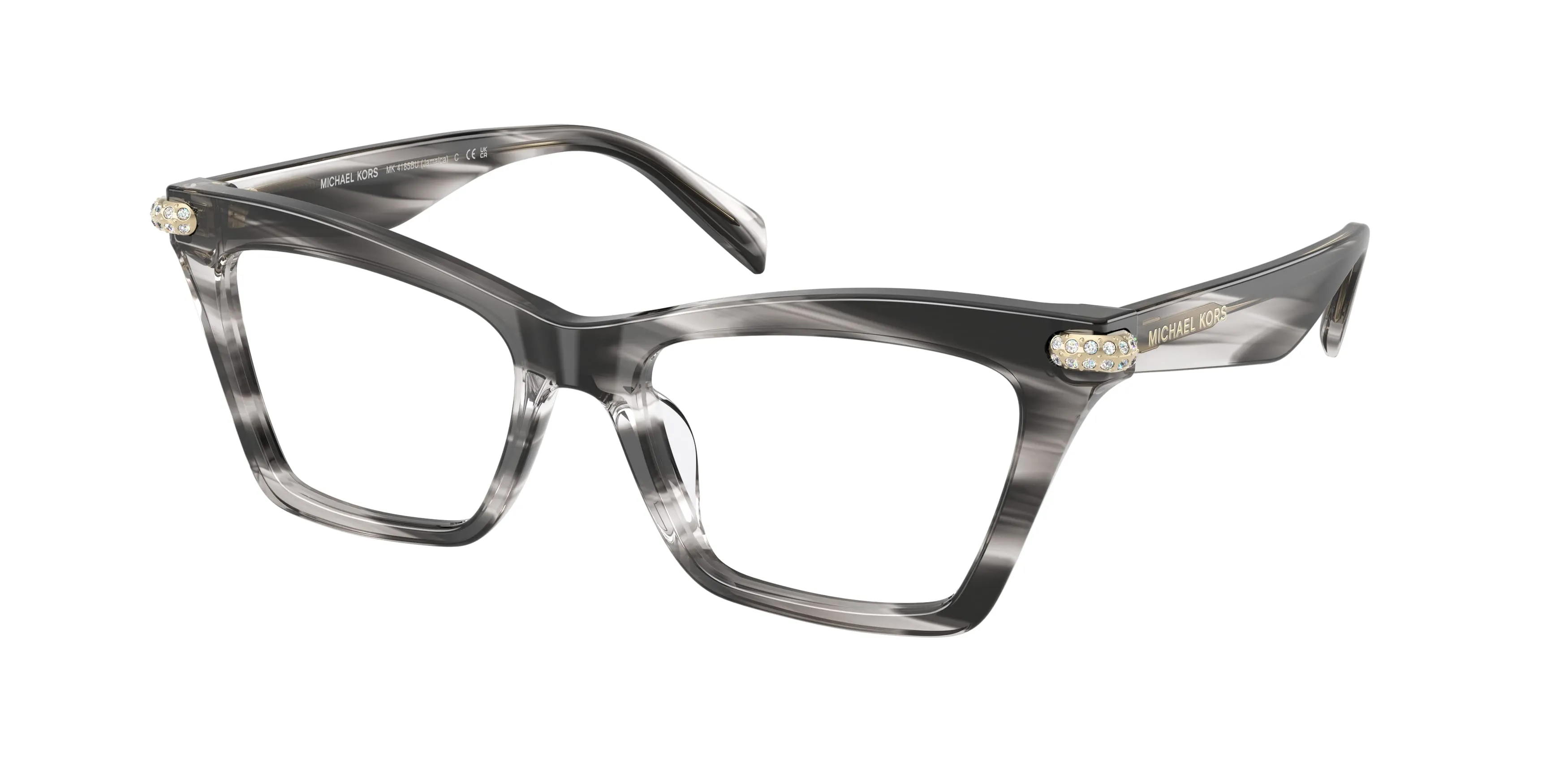 Michael Kors MK4185BU JAMAICA 4034 Montature da vista Acetato Nero Trasparente Cat Eye Normale - immagine 1