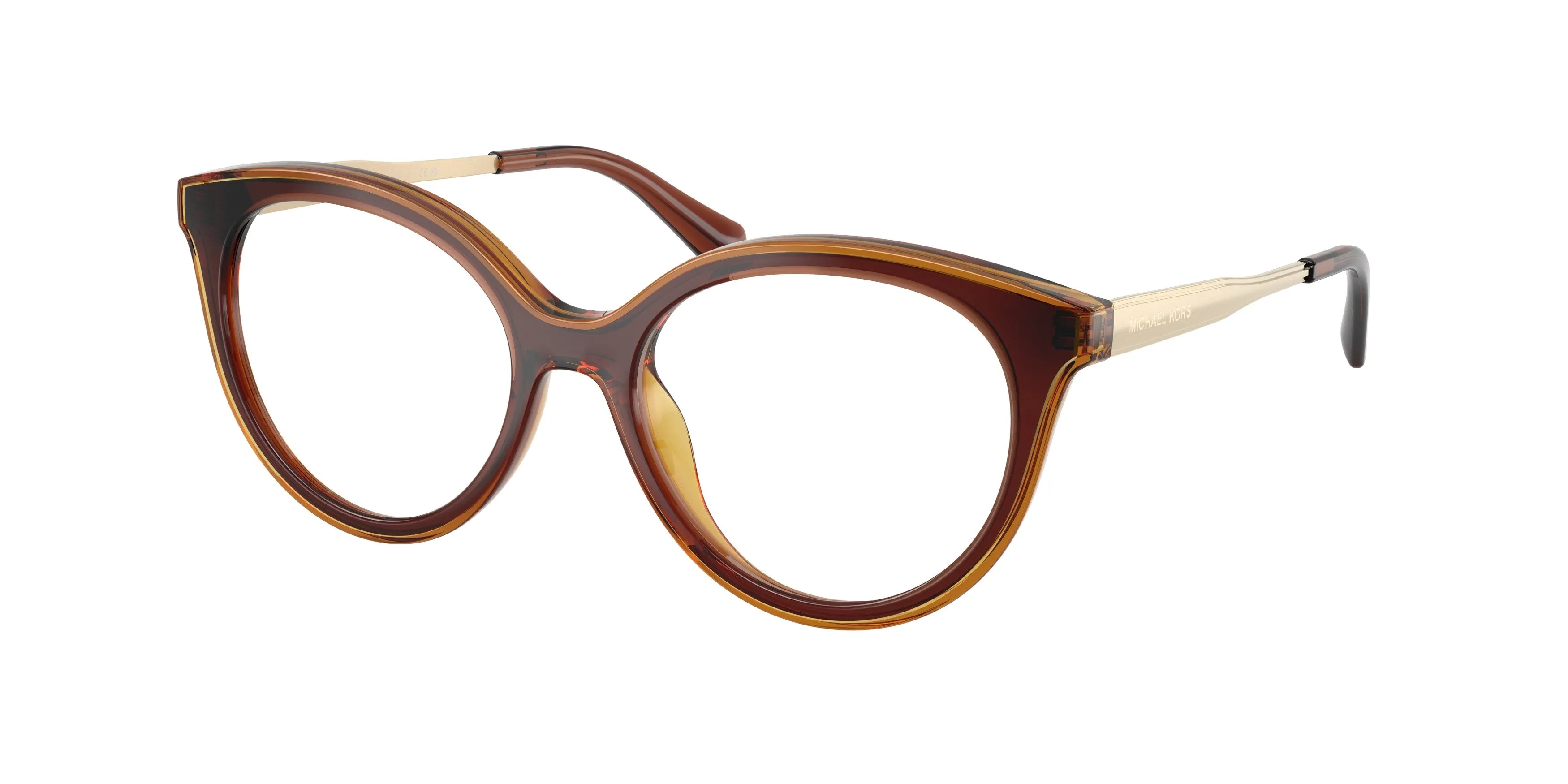 Michael Kors MK4184U SITGES 3113 Montature da vista Iniettato Marrone Trasparente Rotonda Normale - immagine 1