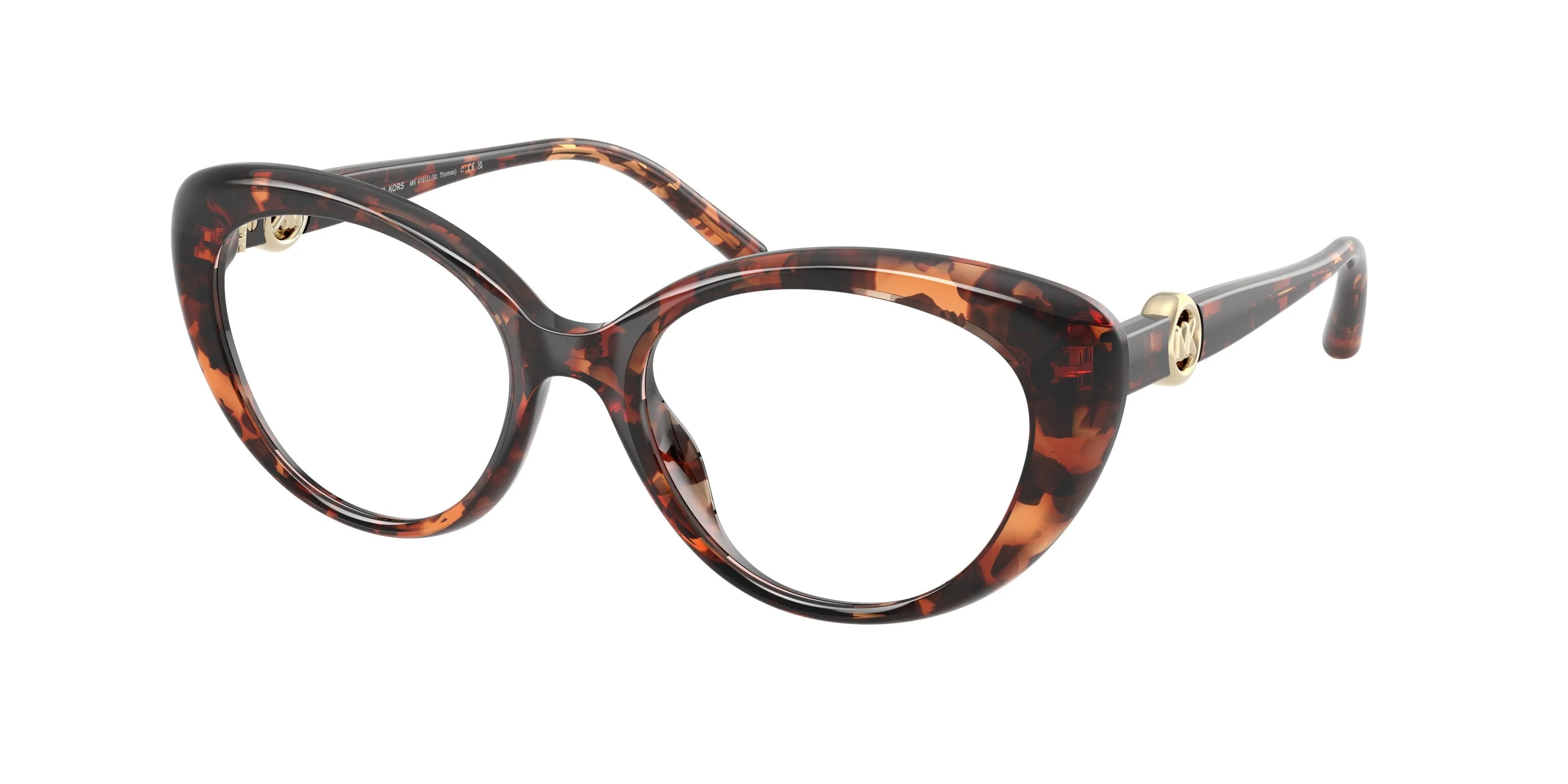 Michael Kors MK4181U ST. THOMAS 4031 Montature da vista Iniettato Tartaruga Trasparente Rotonda Normale - immagine 1