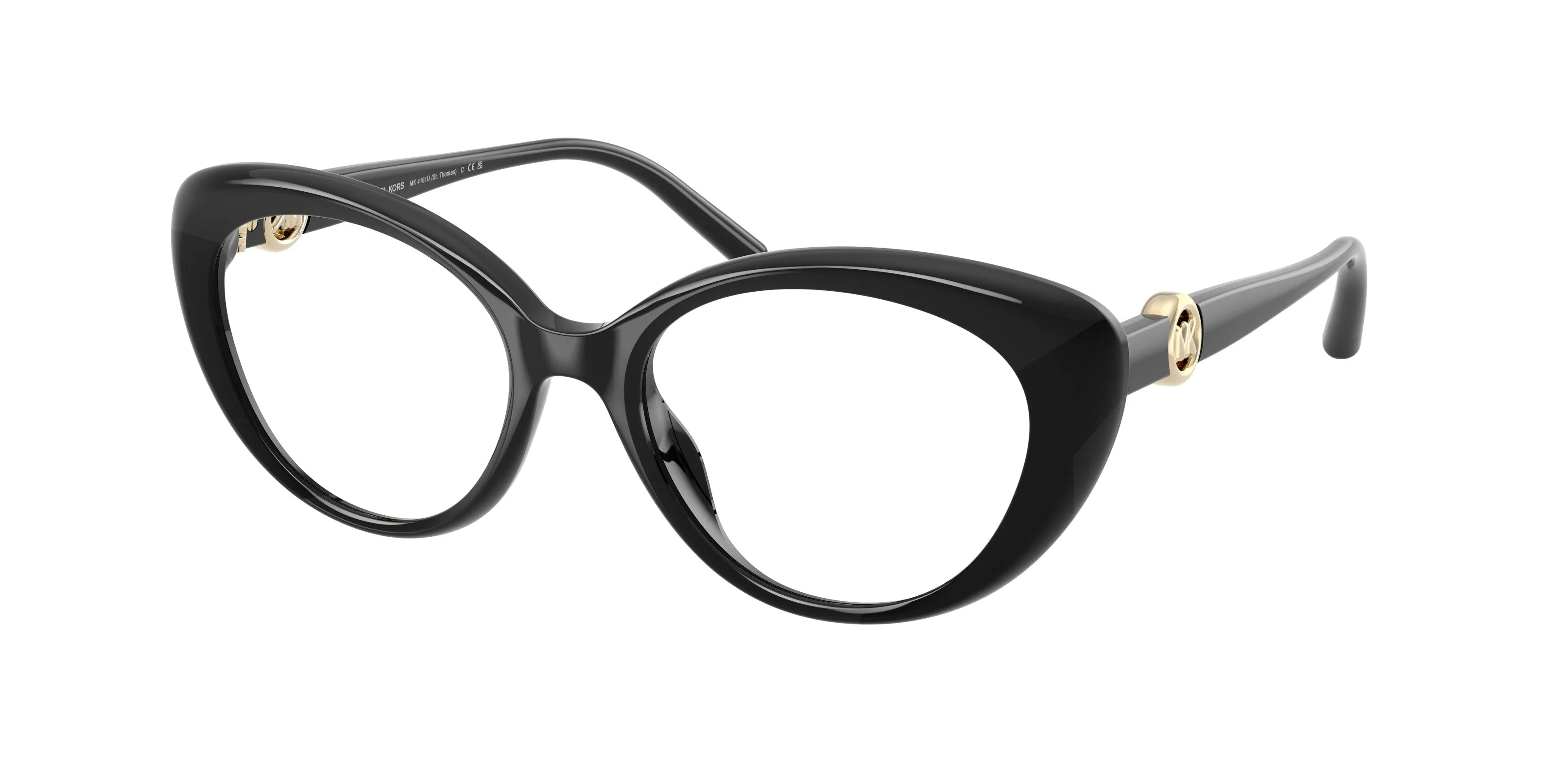 Michael Kors MK4181U ST. THOMAS 3005 Montature da vista Iniettato Nero Trasparente Rotonda Normale - immagine 1