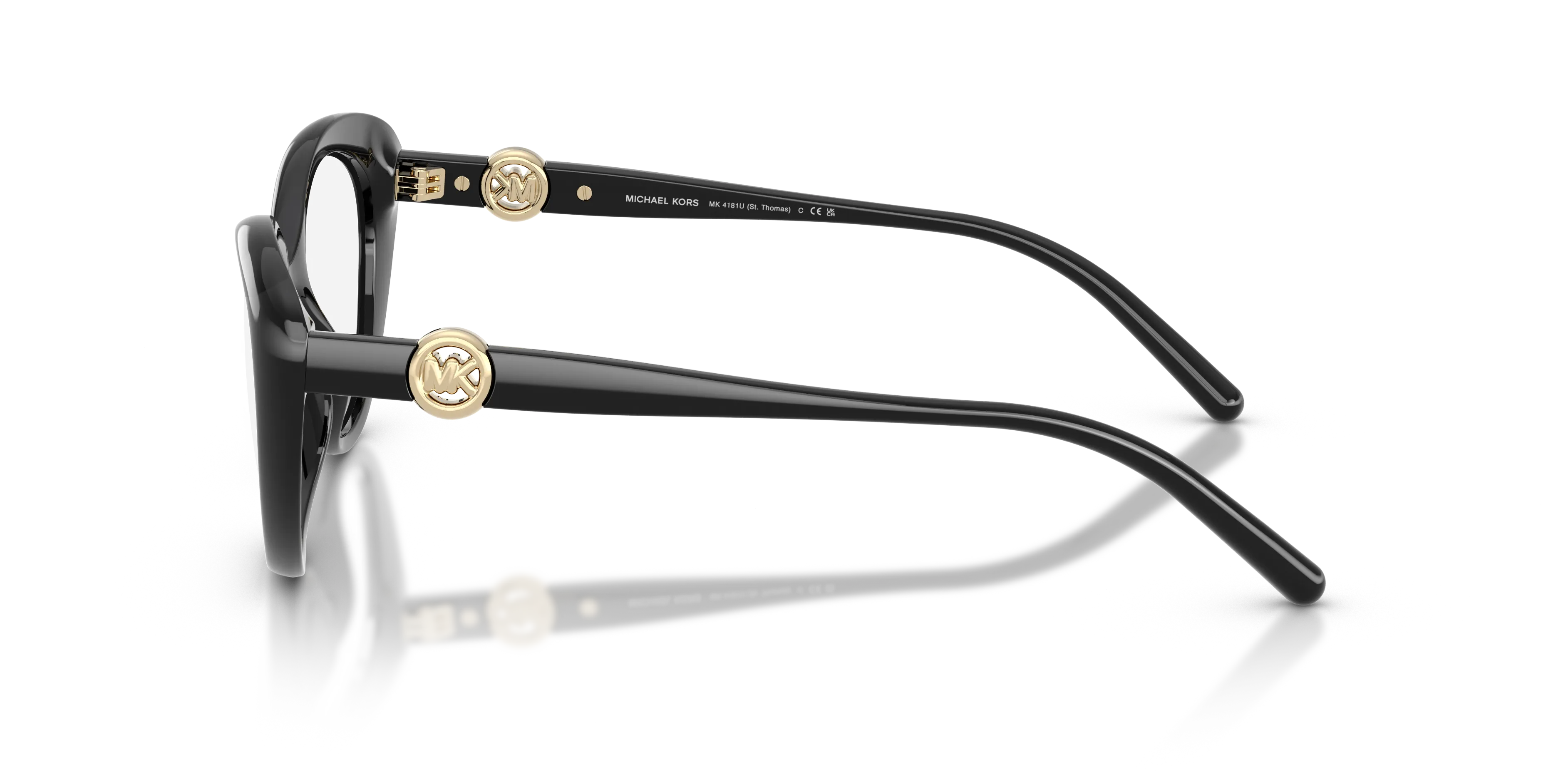 Michael Kors MK4181U ST. THOMAS 3005 Montature da vista Iniettato Nero Trasparente Rotonda Normale - immagine 4