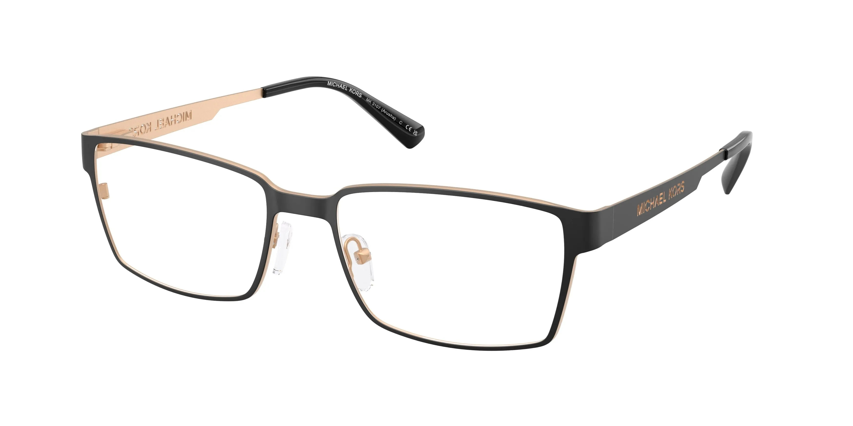 Michael Kors MK3107 ARUSHA 1005 Montature da vista Metallo Nero Trasparente Squadrata Normale - immagine 1