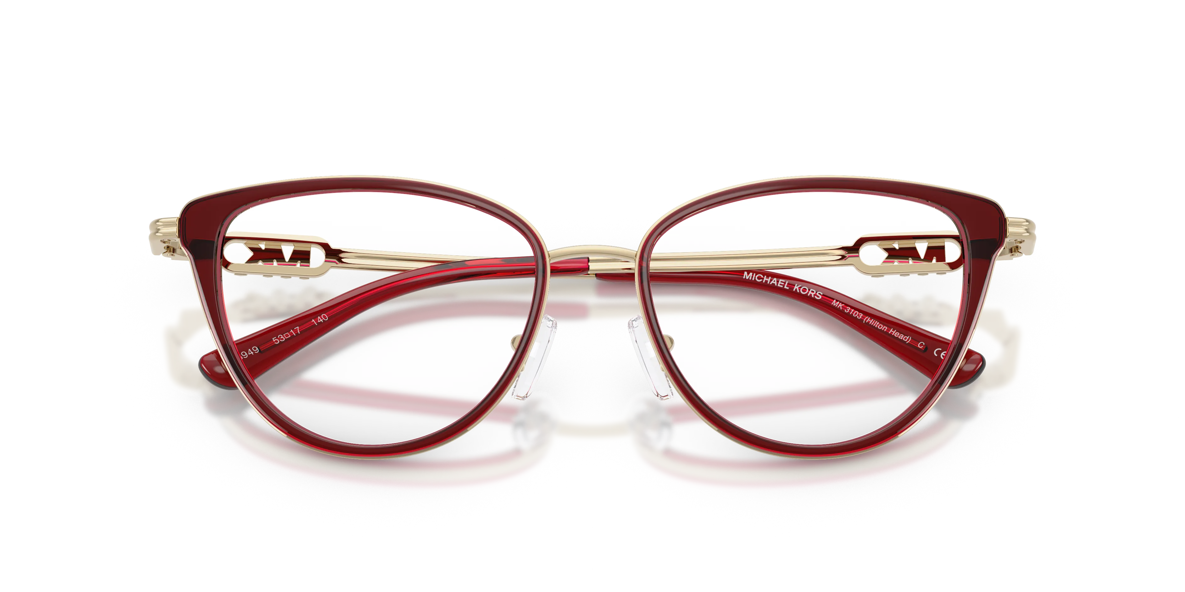 Michael Kors MK3103 HILTON HEAD 3949 Montature da vista Metallo Marrone Trasparente Cat Eye Normale - immagine 2