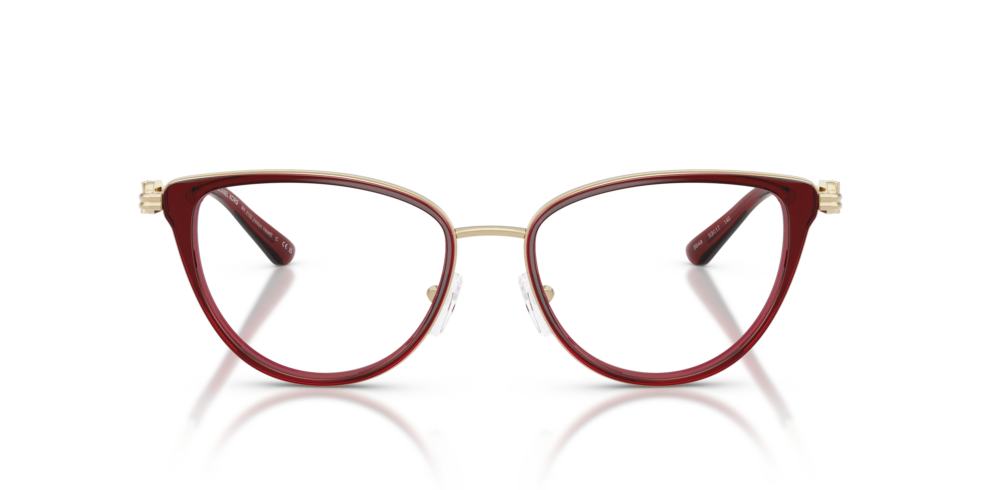 Michael Kors MK3103 HILTON HEAD 3949 Montature da vista Metallo Marrone Trasparente Cat Eye Normale - immagine 3