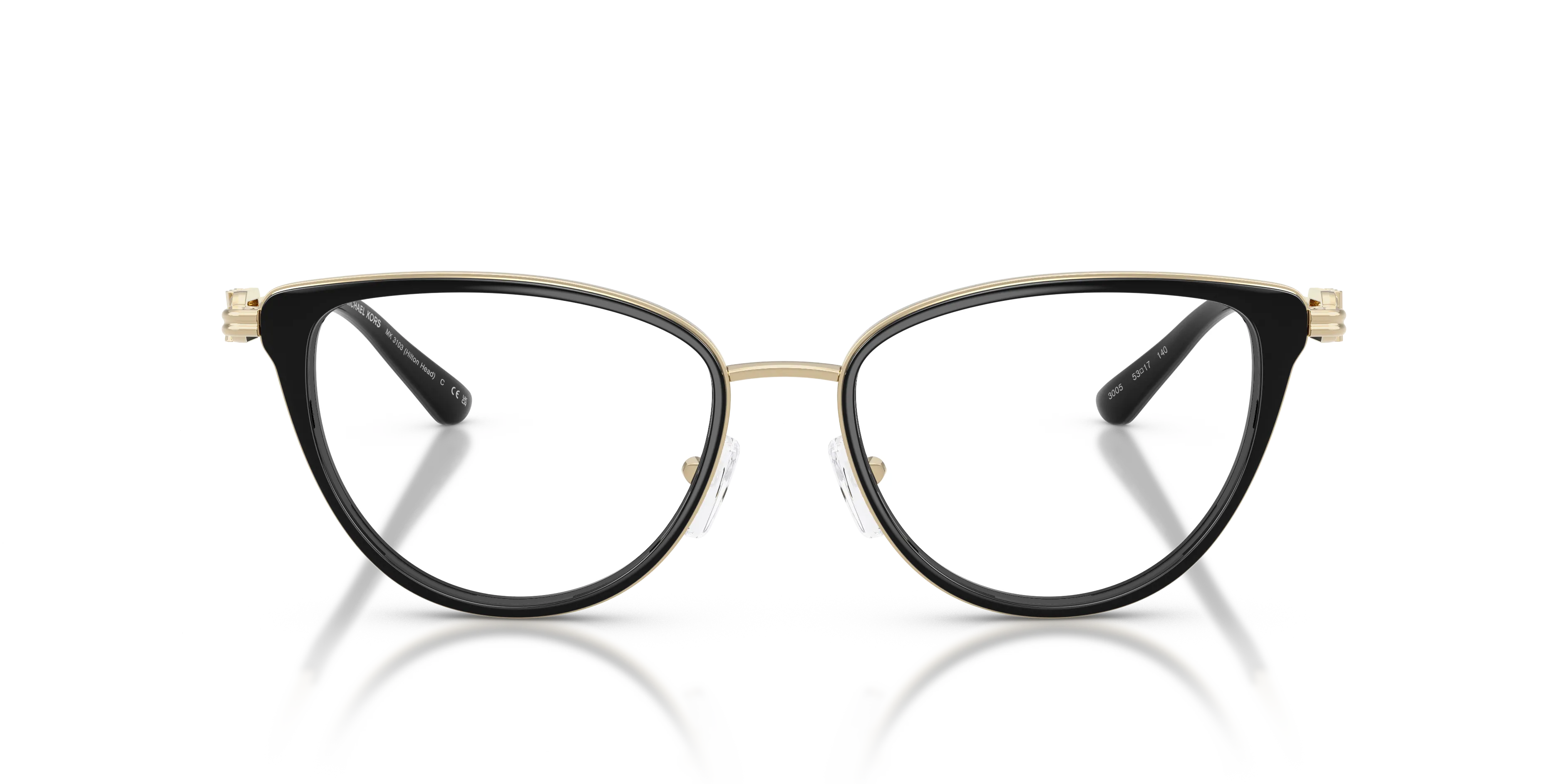 Michael Kors MK3103 HILTON HEAD 3005 Montature da vista Metallo Nero Trasparente Cat Eye Normale - immagine 3