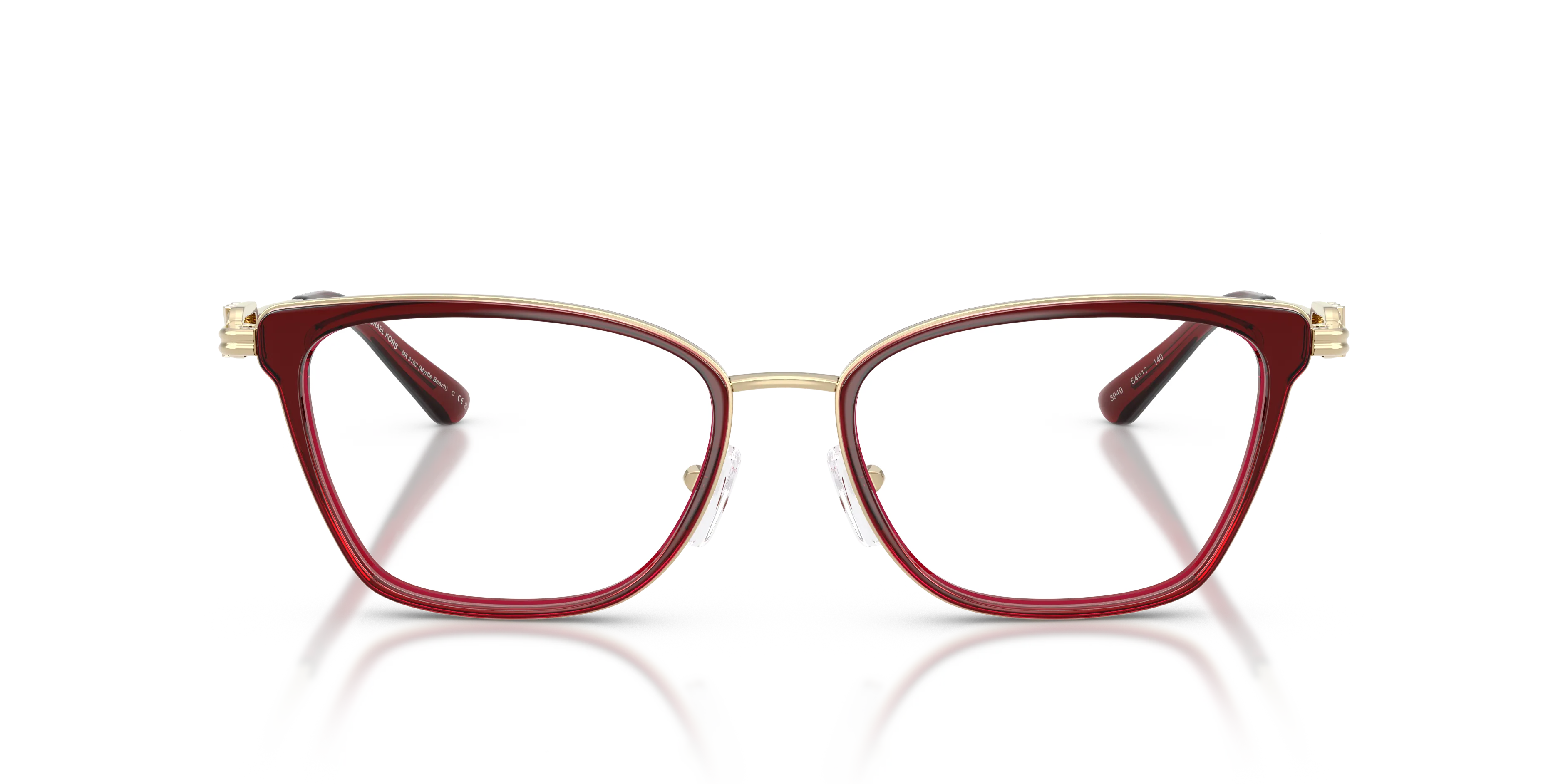 Michael Kors MK3102 MYRTLE BEACH 3949 Montature da vista Metallo Marrone Trasparente Squadrata Normale - immagine 3