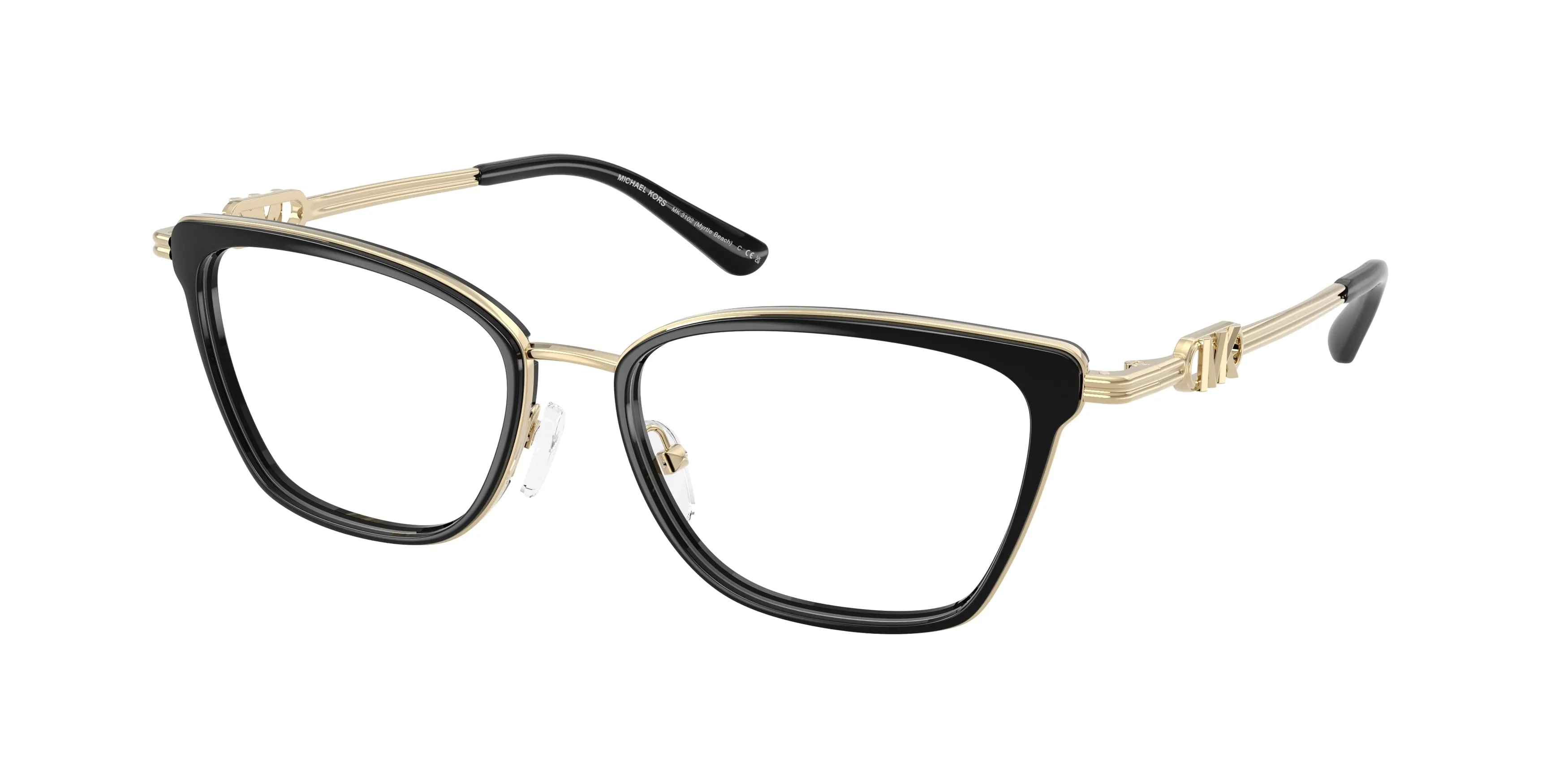 Michael Kors MK3102 MYRTLE BEACH 3005 Montature da vista Metallo Nero Trasparente Squadrata Normale - immagine 1