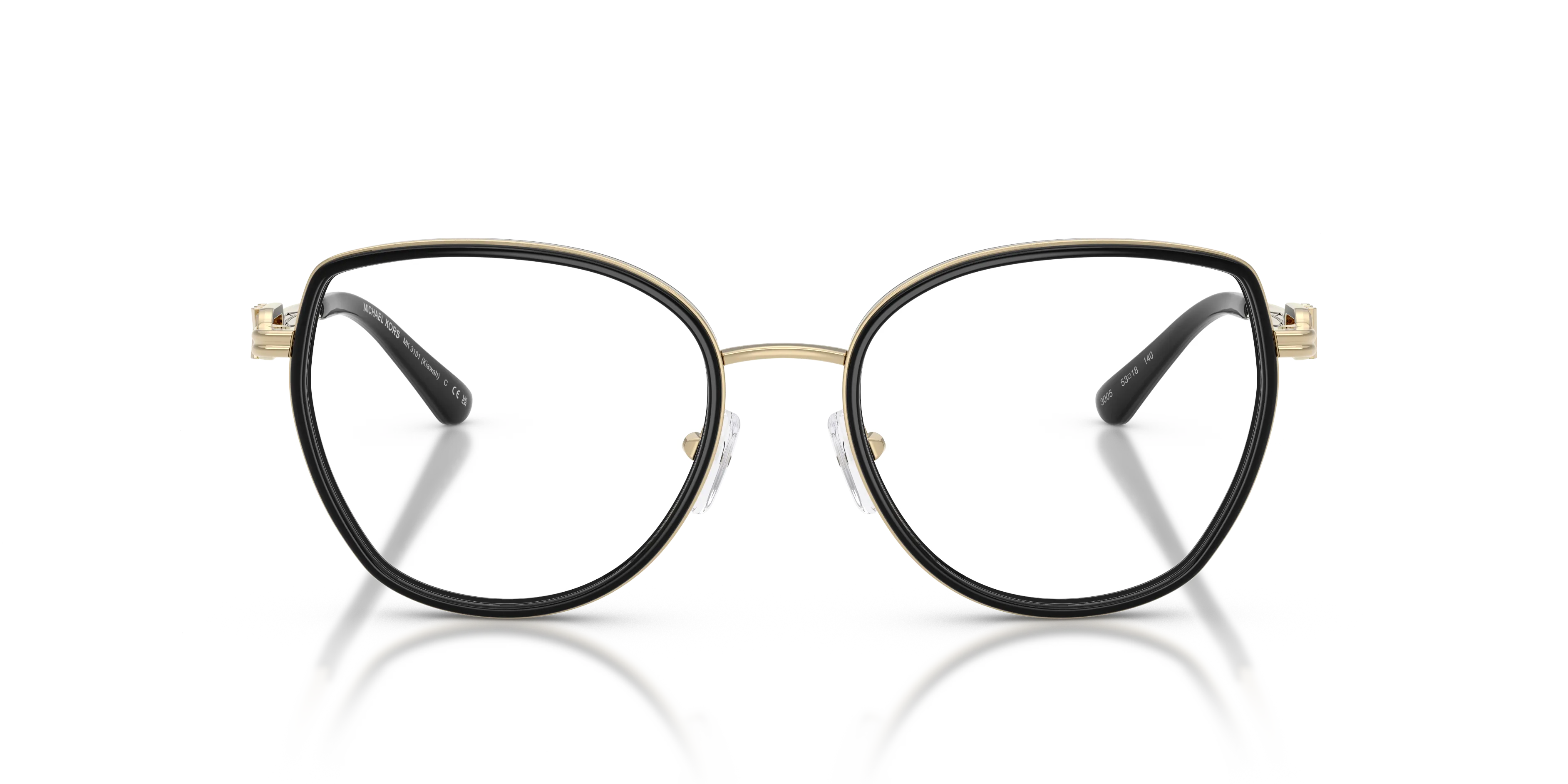 Michael Kors MK3101 KIAWAH 3005 Montature da vista Metallo Nero Trasparente Rotonda Normale - immagine 3
