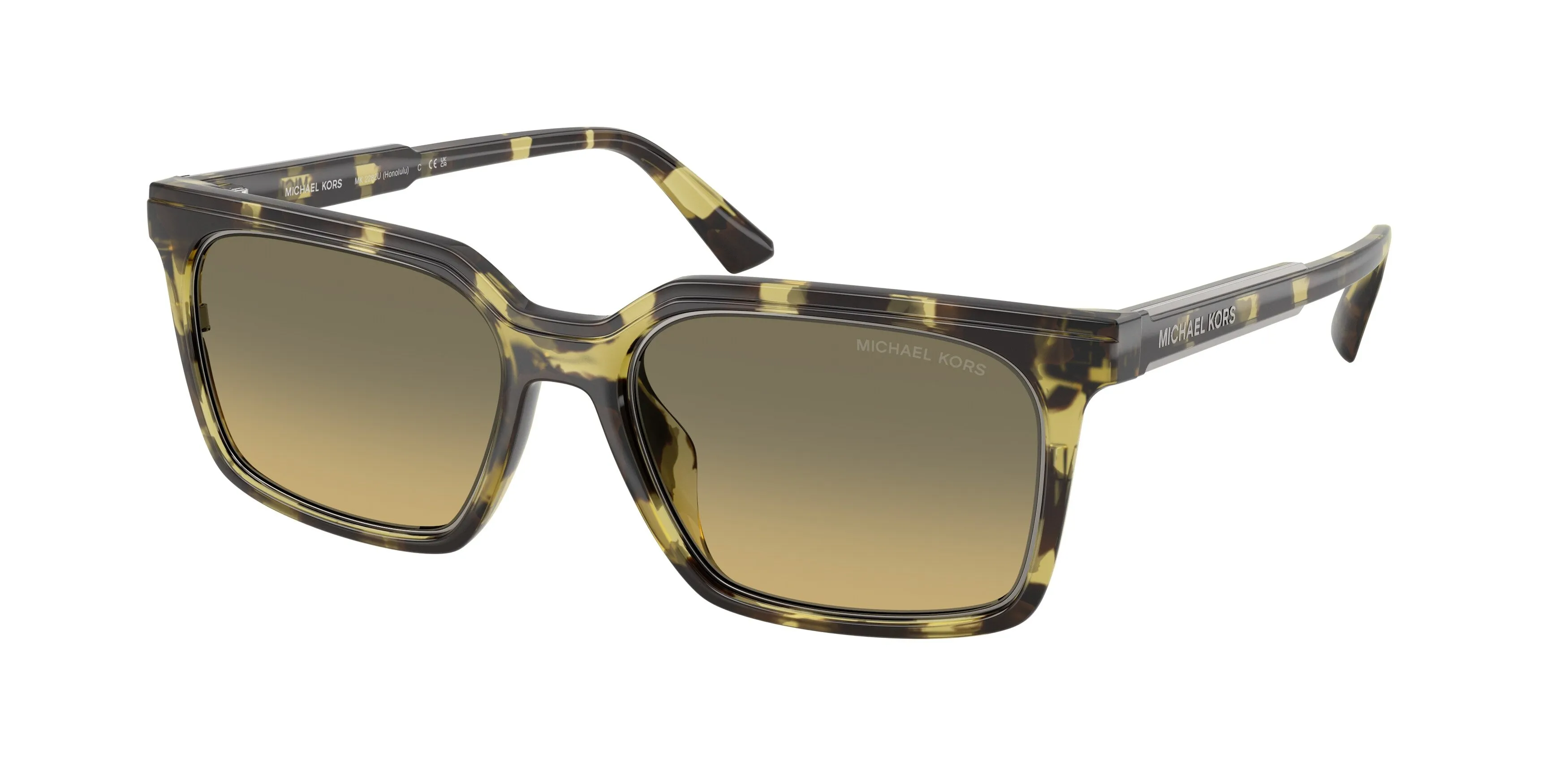 Michael Kors MK2282U HONOLULU 4029L0 Occhiali da sole Iniettato Verde Verde Squadrata Normale Sfumato - immagine 1