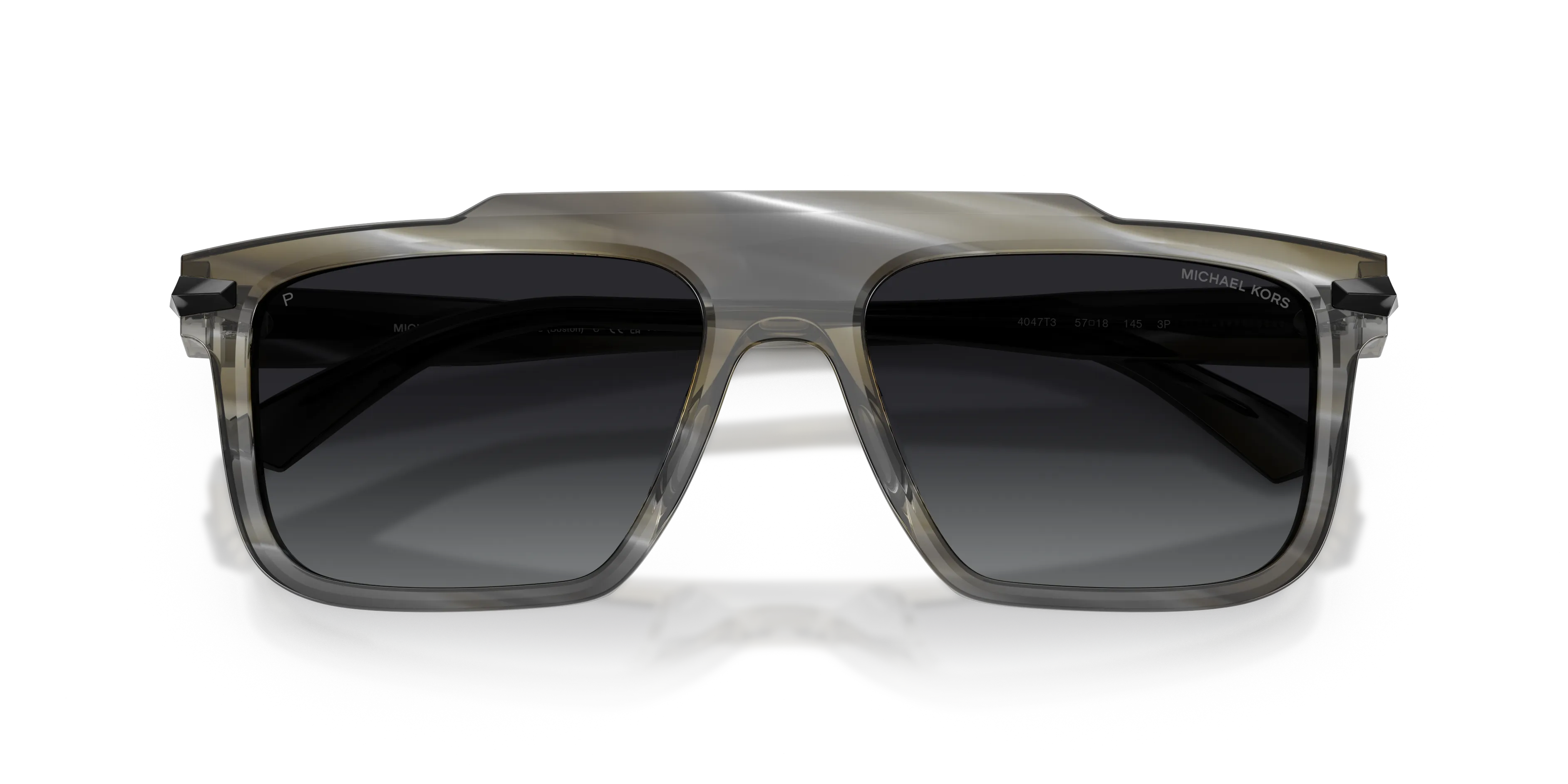 Michael Kors MK2278U BOSTON 4047T3 Occhiali da sole Acetato Marrone Grigio Squadrata Polarizzata - immagine 2