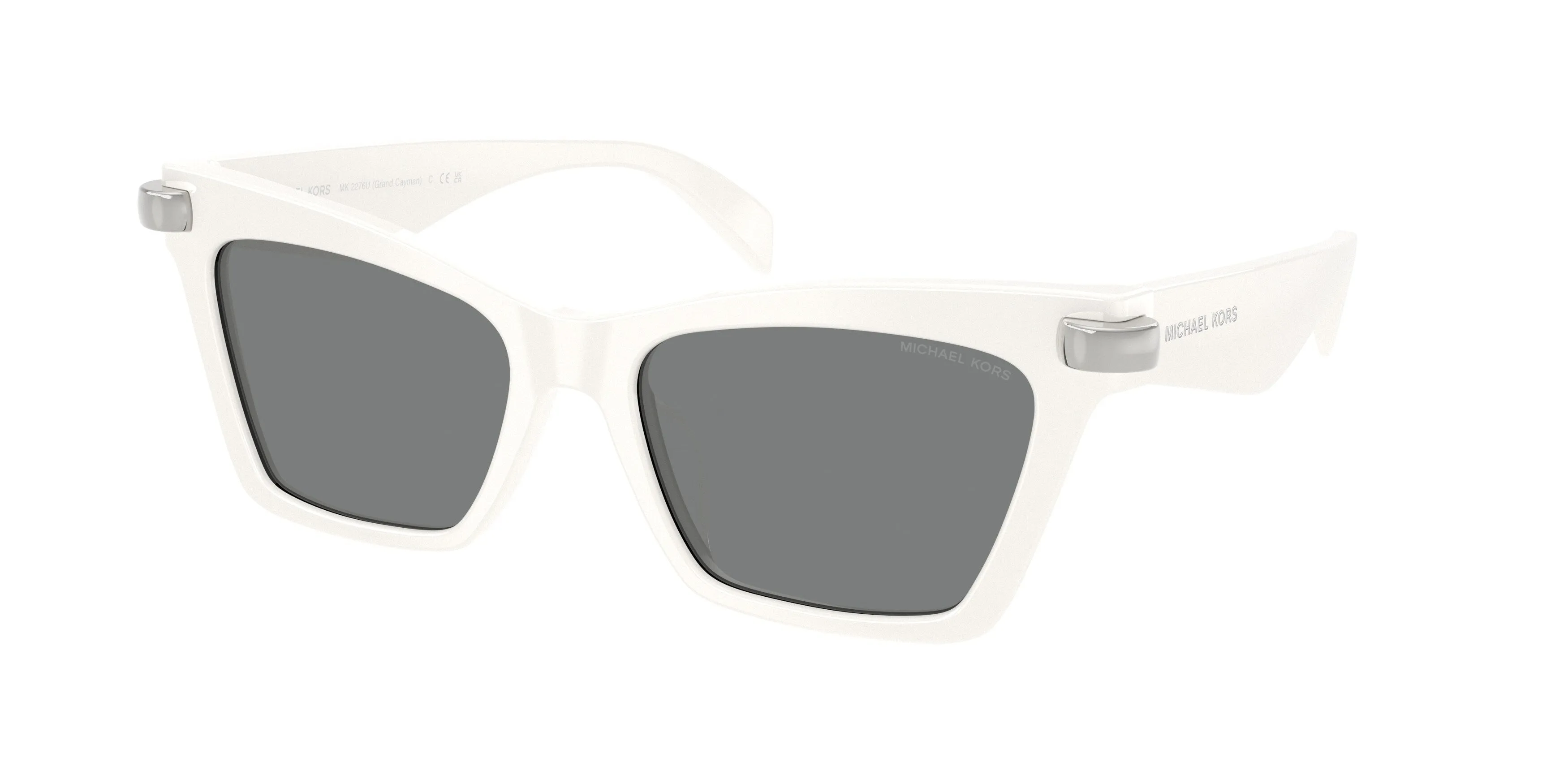 Michael Kors MK2276U GRAND CAYMAN 405287 Occhiali da sole Acetato Bianco Grigio Cat Eye Normale - immagine 1
