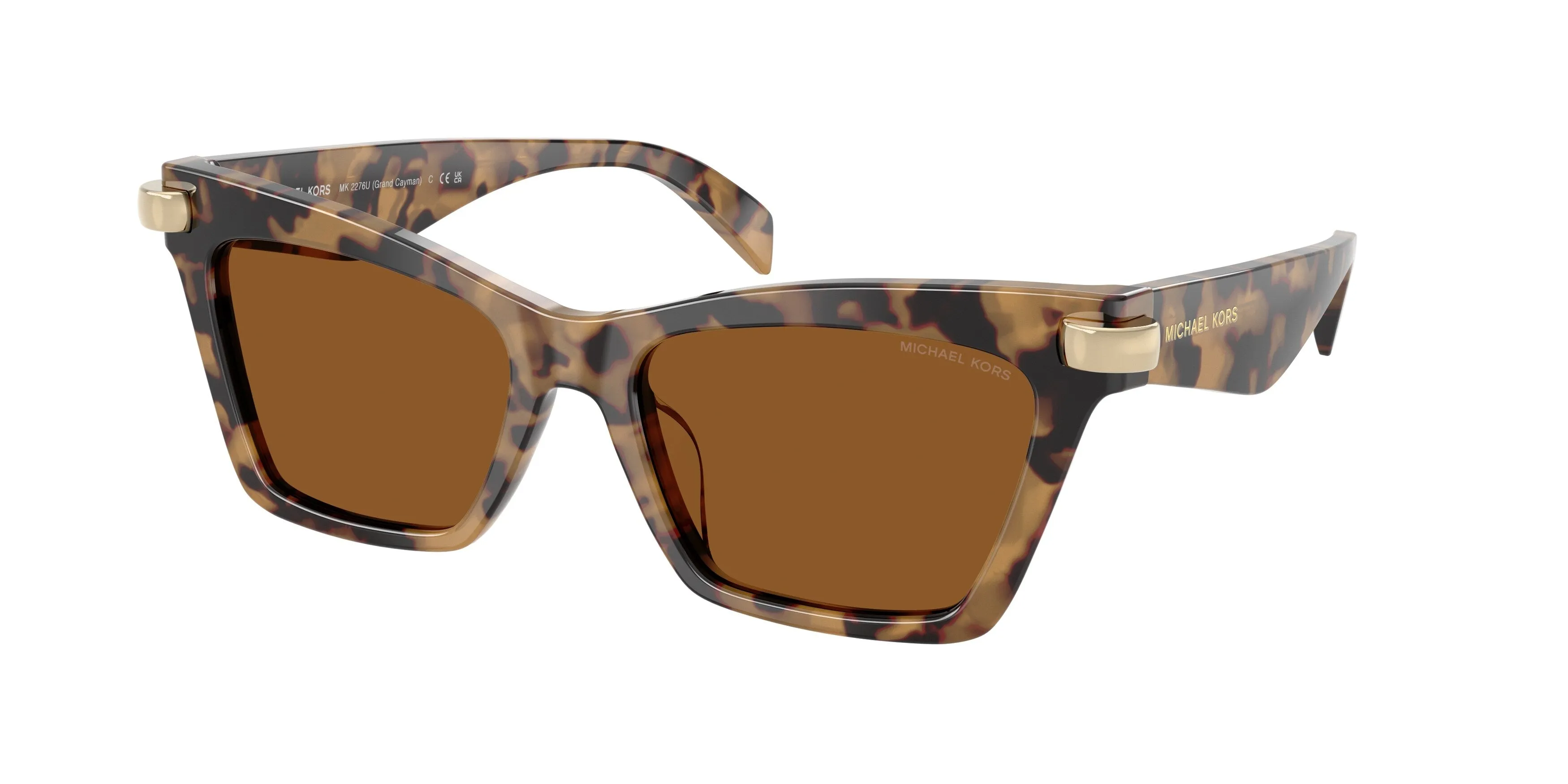 Michael Kors MK2276U GRAND CAYMAN 393073 Occhiali da sole Acetato Tartaruga Marrone Cat Eye Normale - immagine 1