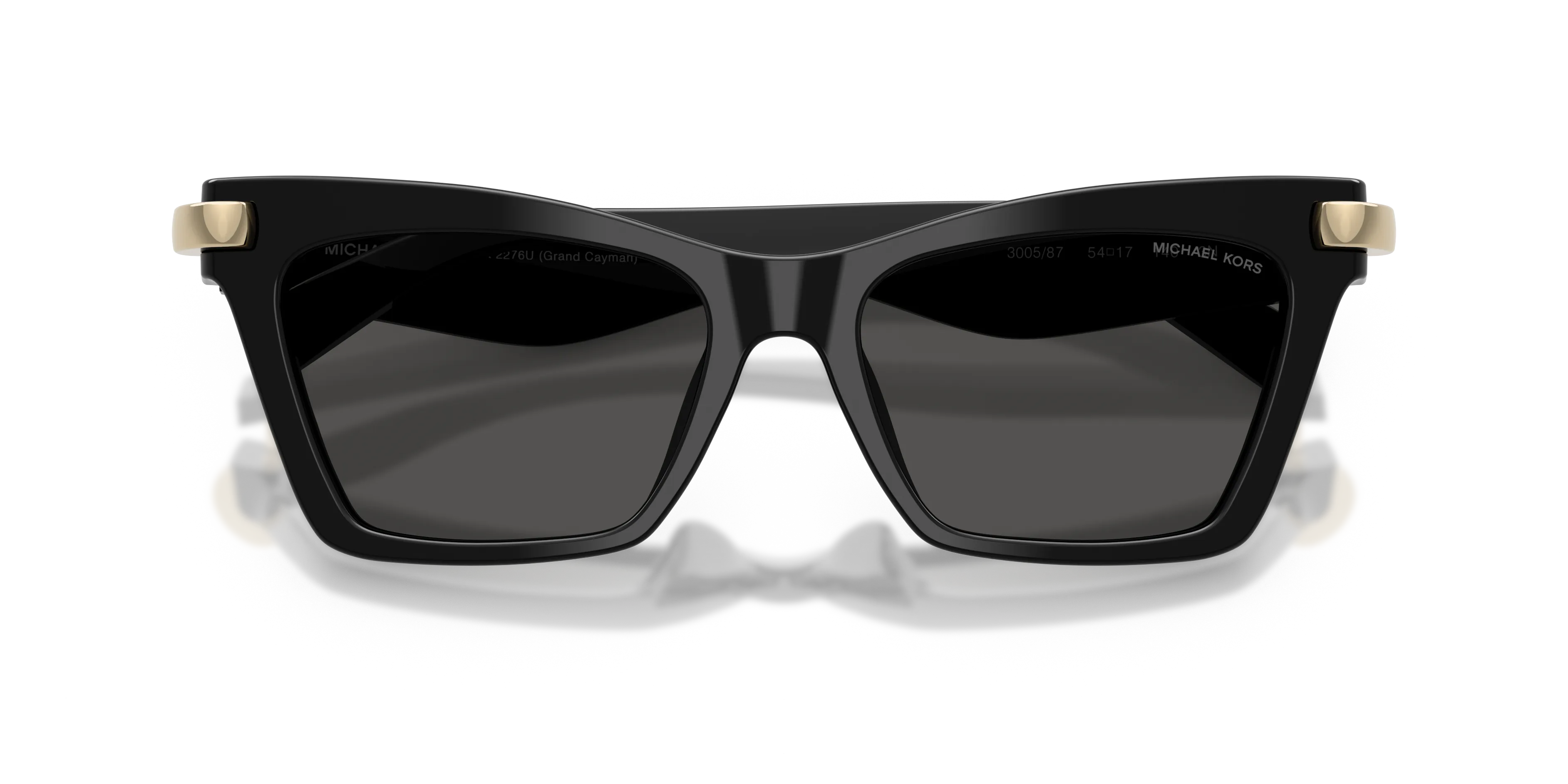 Michael Kors MK2276U GRAND CAYMAN 300587 Occhiali da sole Acetato Nero Grigio Cat Eye Normale - immagine 2