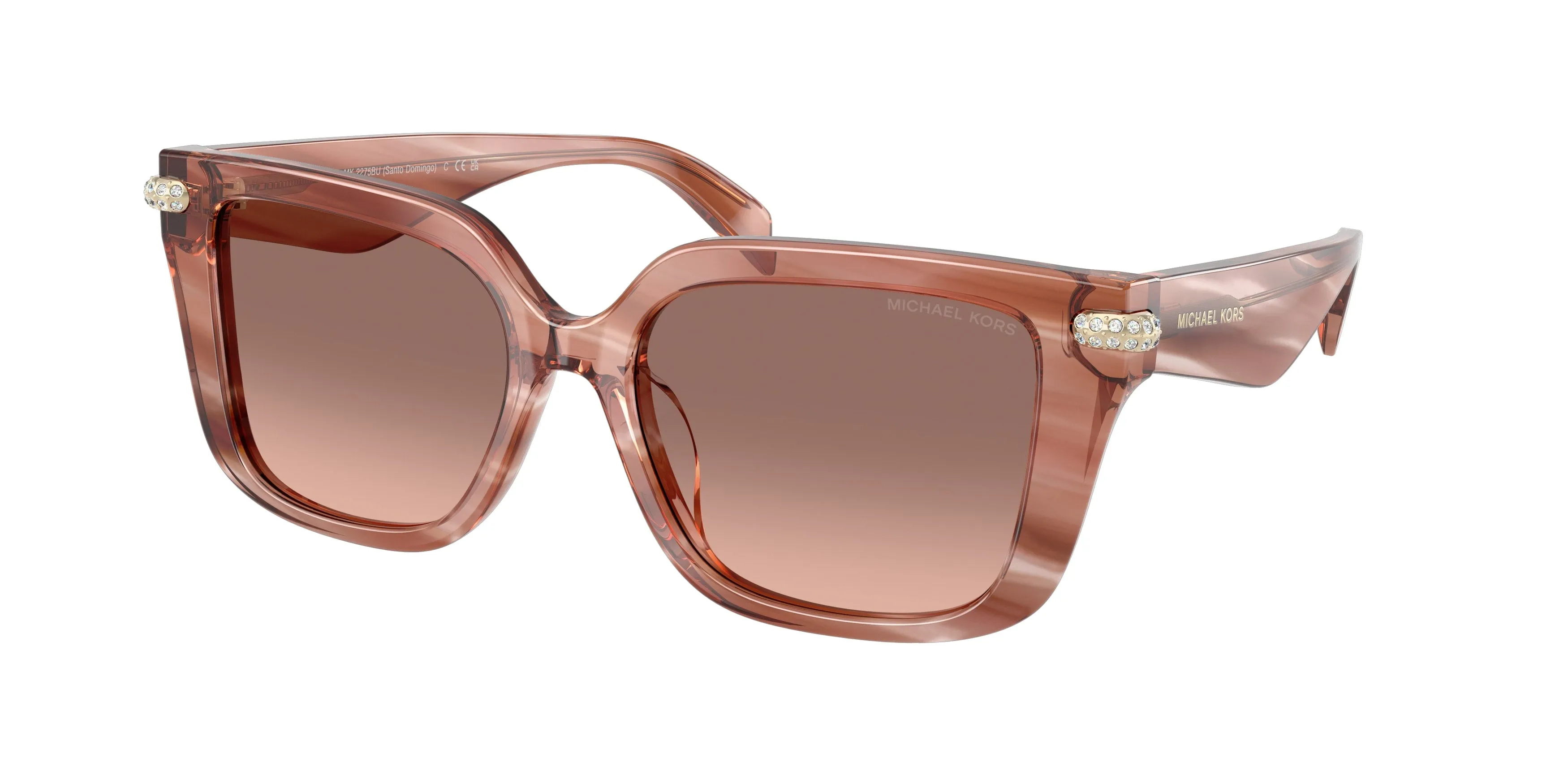 Michael Kors MK2275BU SANTO DOMINGO 405613 Occhiali da sole Acetato Rosa Marrone Squadrata Normale - immagine 1