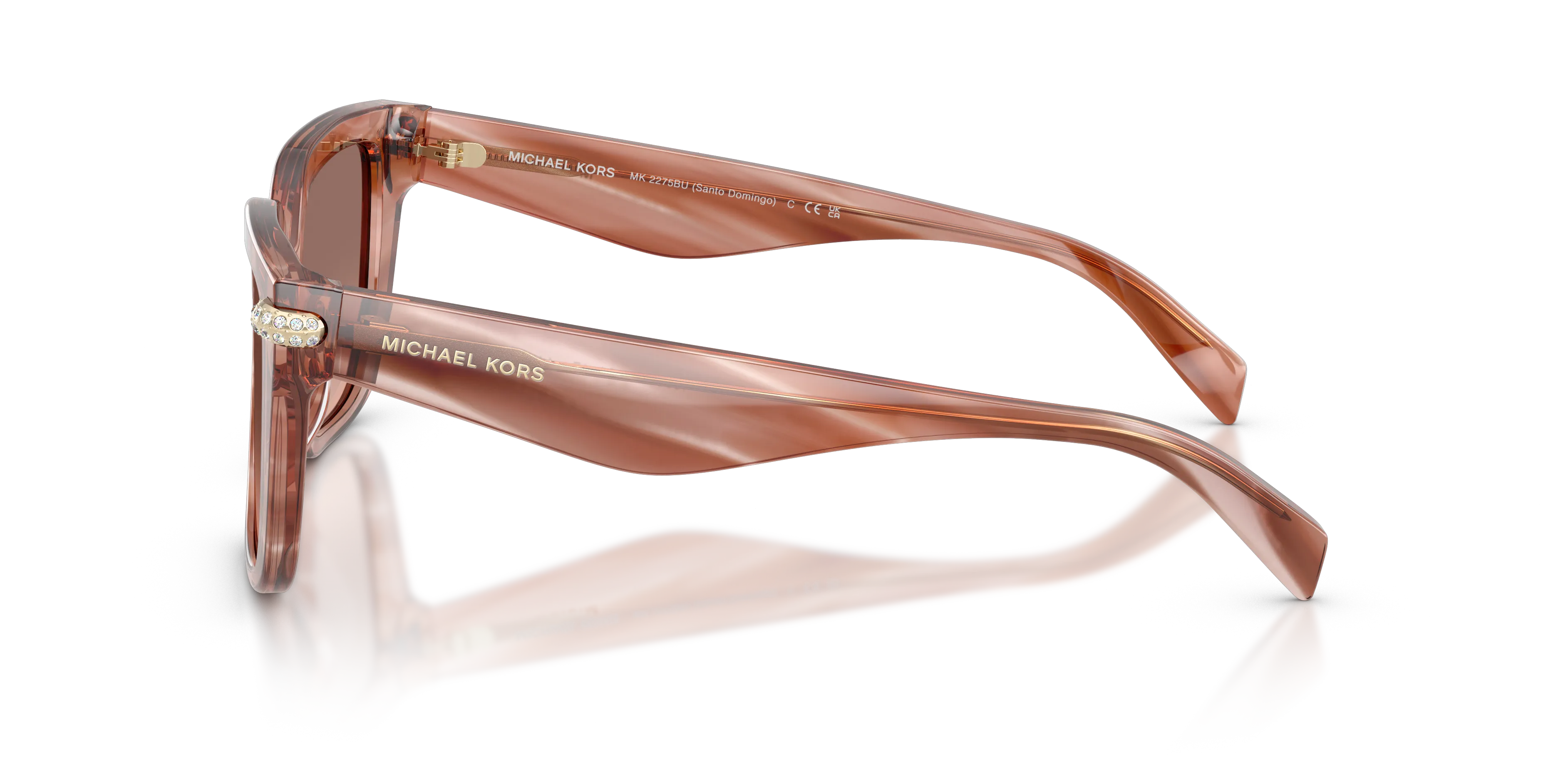 Michael Kors MK2275BU SANTO DOMINGO 405613 Occhiali da sole Acetato Rosa Marrone Squadrata Normale - immagine 4