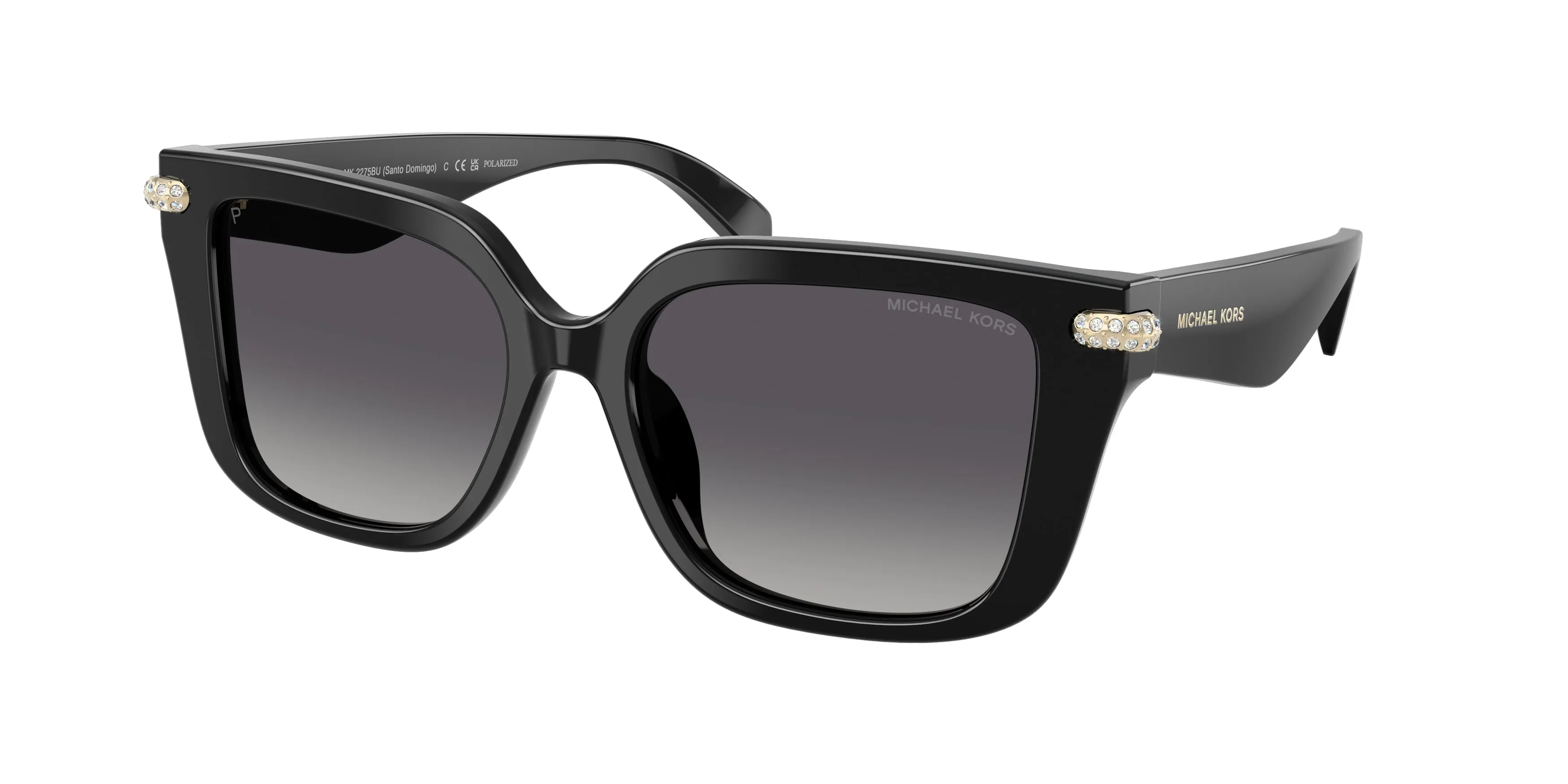 Michael Kors MK2275BU SANTO DOMINGO 3005T3 Occhiali da sole Acetato Nero Grigio Squadrata Polarizzata - immagine 1
